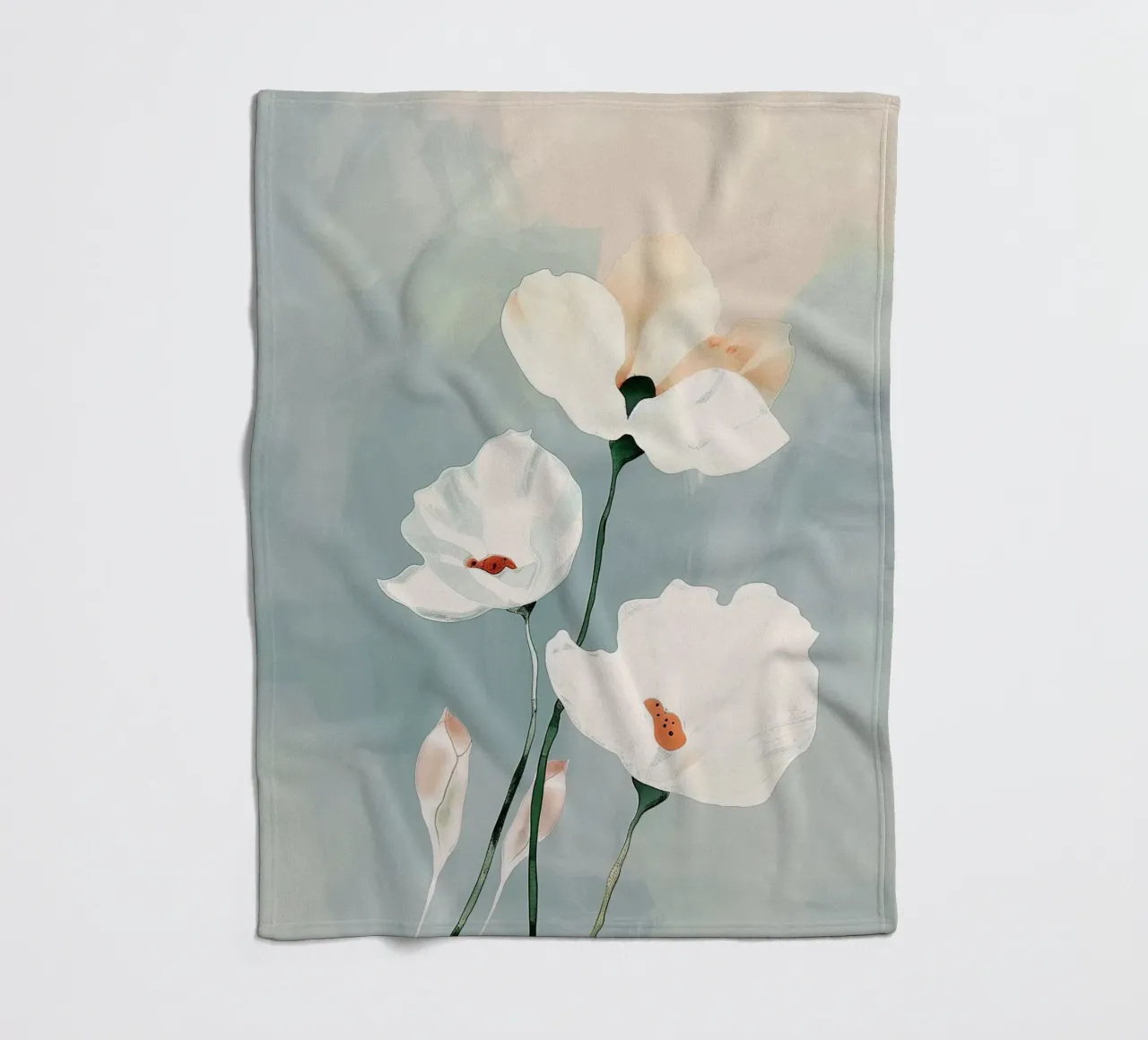 White Bloom Study Fleecedecke von softsoul