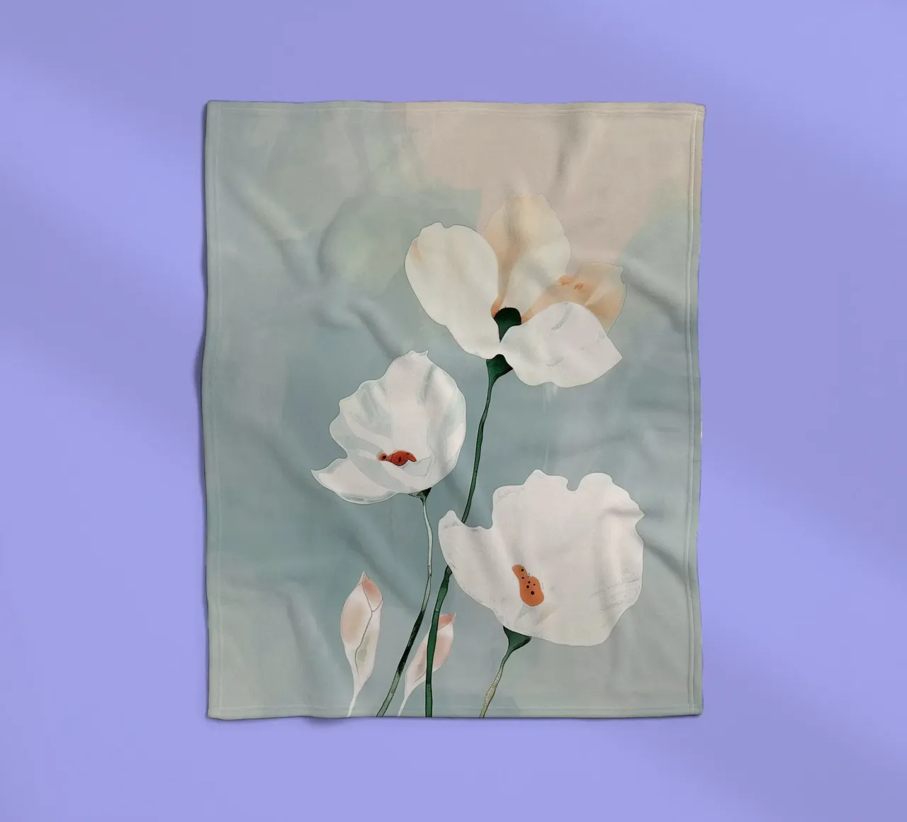 White Bloom Study Fleecedecke von softsoul