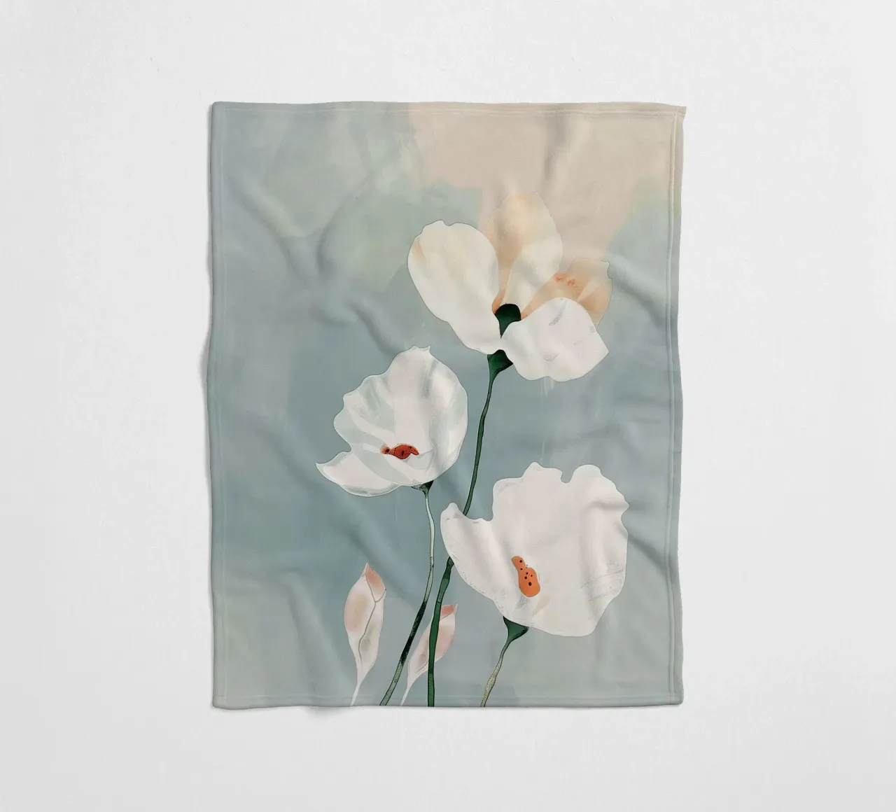 White Bloom Study Fleecedecke von softsoul