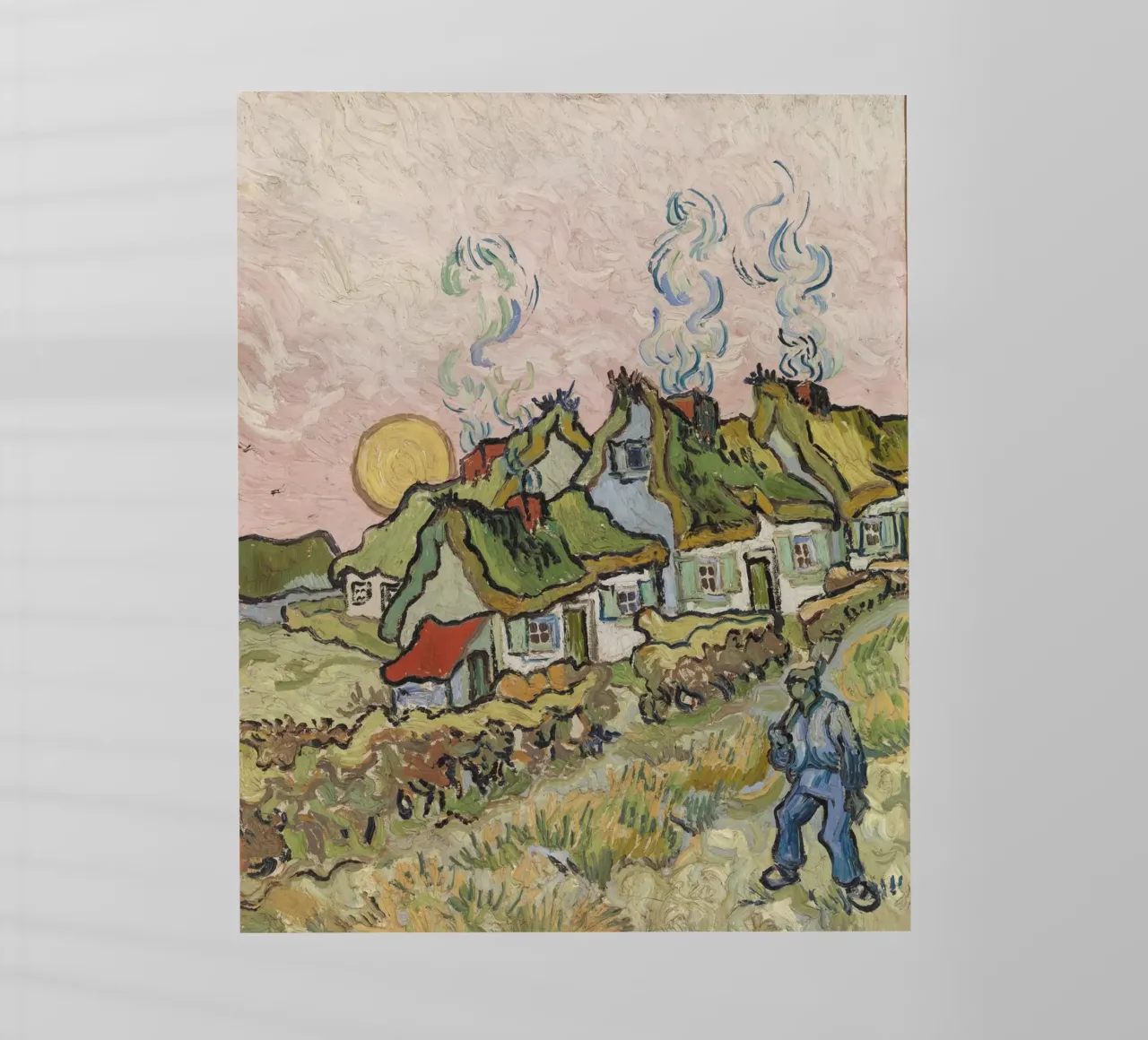 Vincent van Gogh - Case e figure, 1890 pellicola backlit da Timeless Artworks