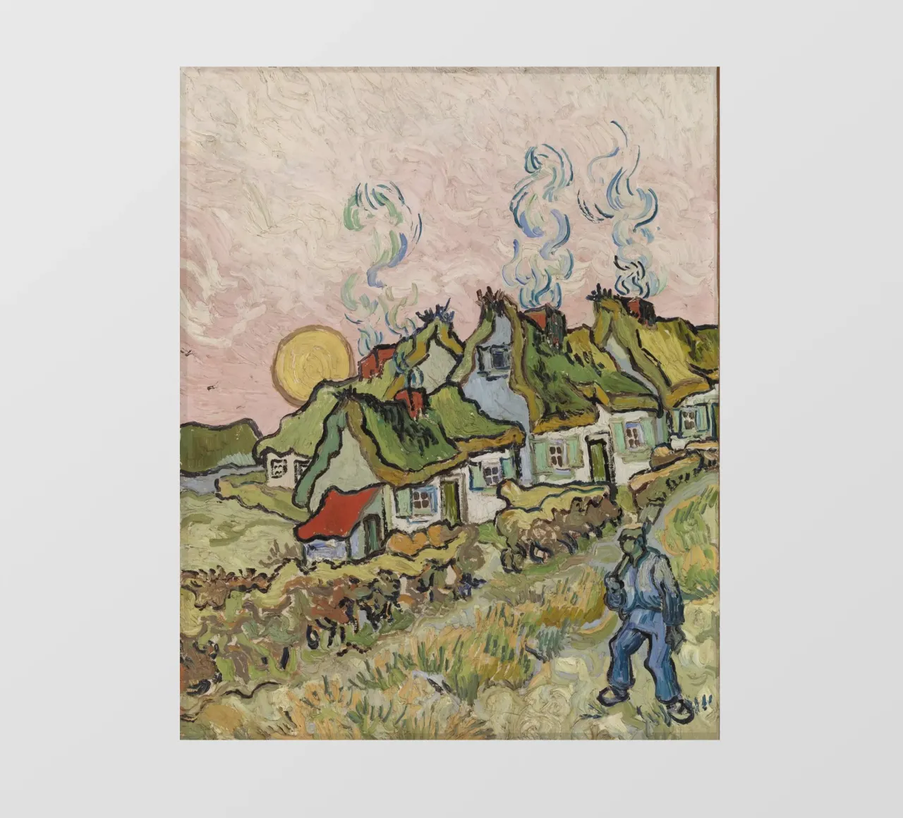 Vincent van Gogh - Case e figure, 1890 pellicola backlit da Timeless Artworks