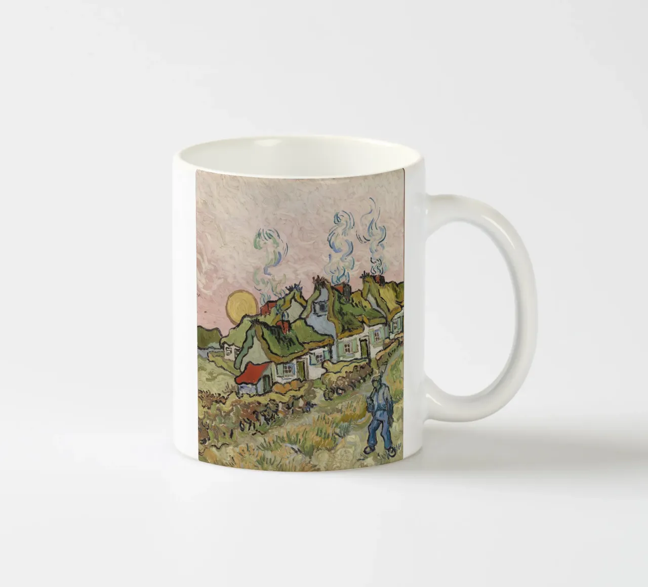 Vincent van Gogh - Case e figure, 1890 tazza in ceramica da Timeless Artworks