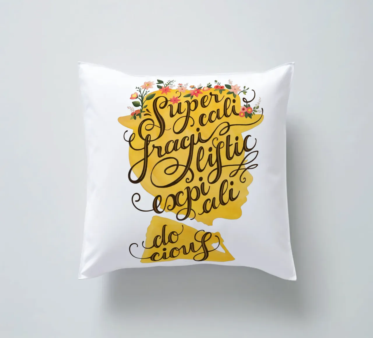 Supercalifragilisticexpialidocious - Draw Me A Song Project cuscino da Nour Tohme