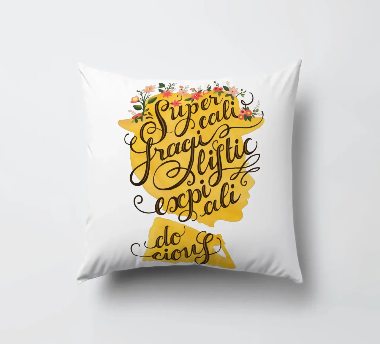 Supercalifragilisticexpialidocious - Draw Me A Song Project cuscino da Nour Tohme