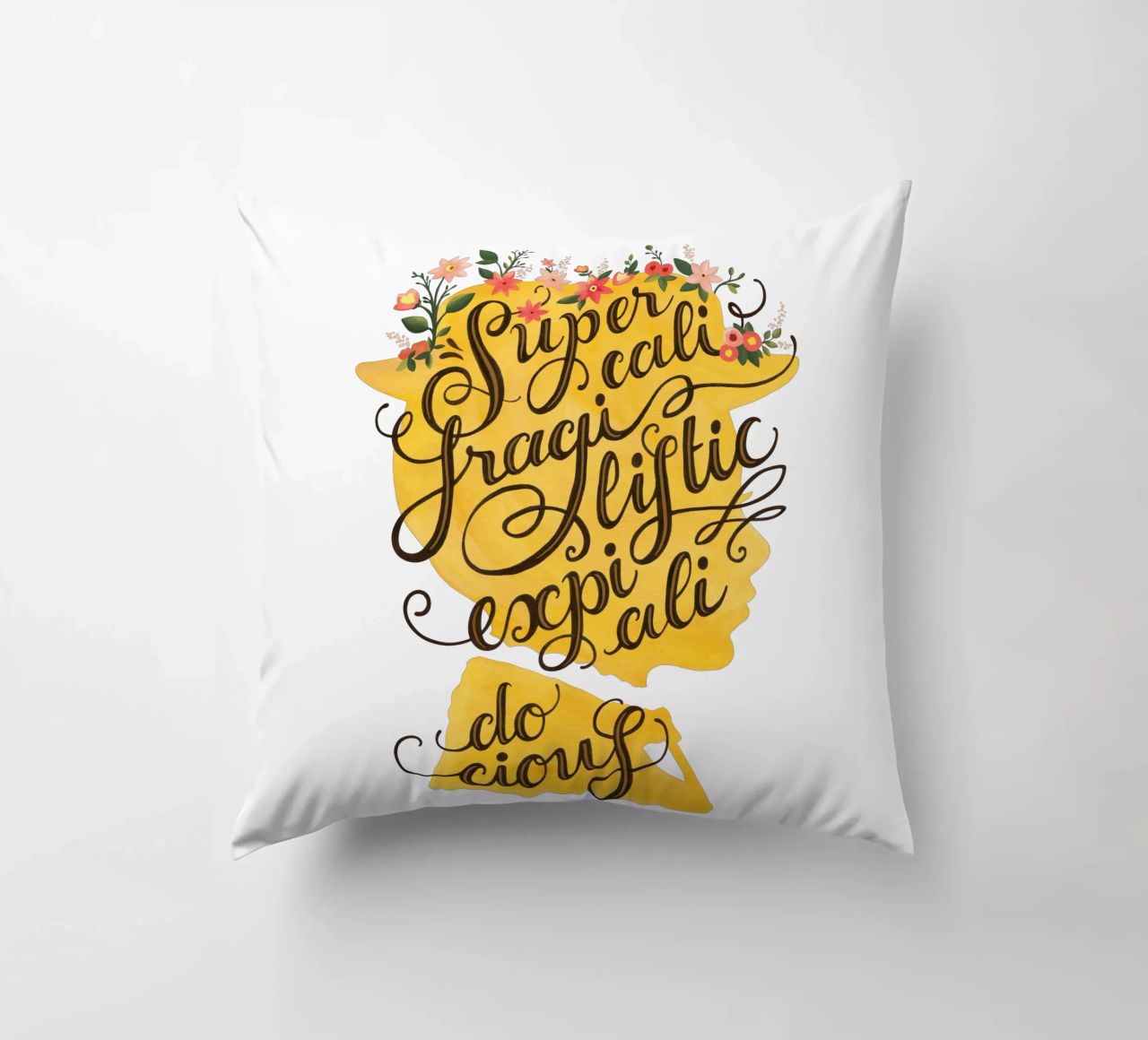 Supercalifragilisticexpialidocious - Draw Me A Song Project decorative cushion by Nour Tohme