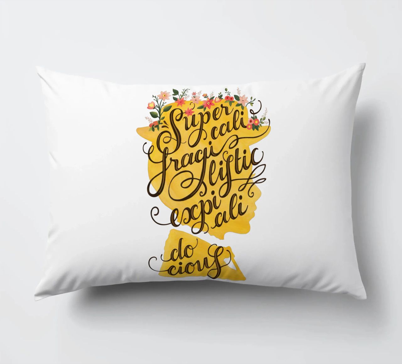 Supercalifragilisticexpialidocious - Draw Me A Song Project decorative cushion by Nour Tohme