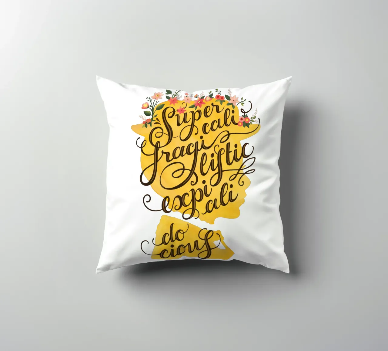 Supercalifragilisticexpialidocious - Draw Me A Song Project cuscino da Nour Tohme