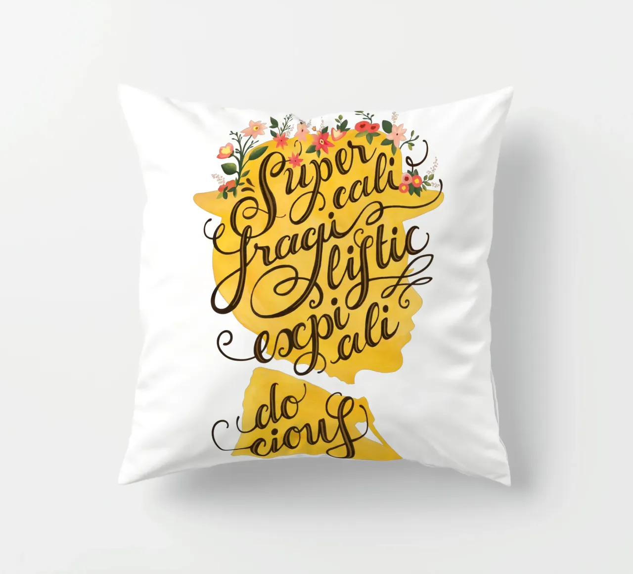 Supercalifragilisticexpialidocious - Draw Me A Song Project cuscino da Nour Tohme