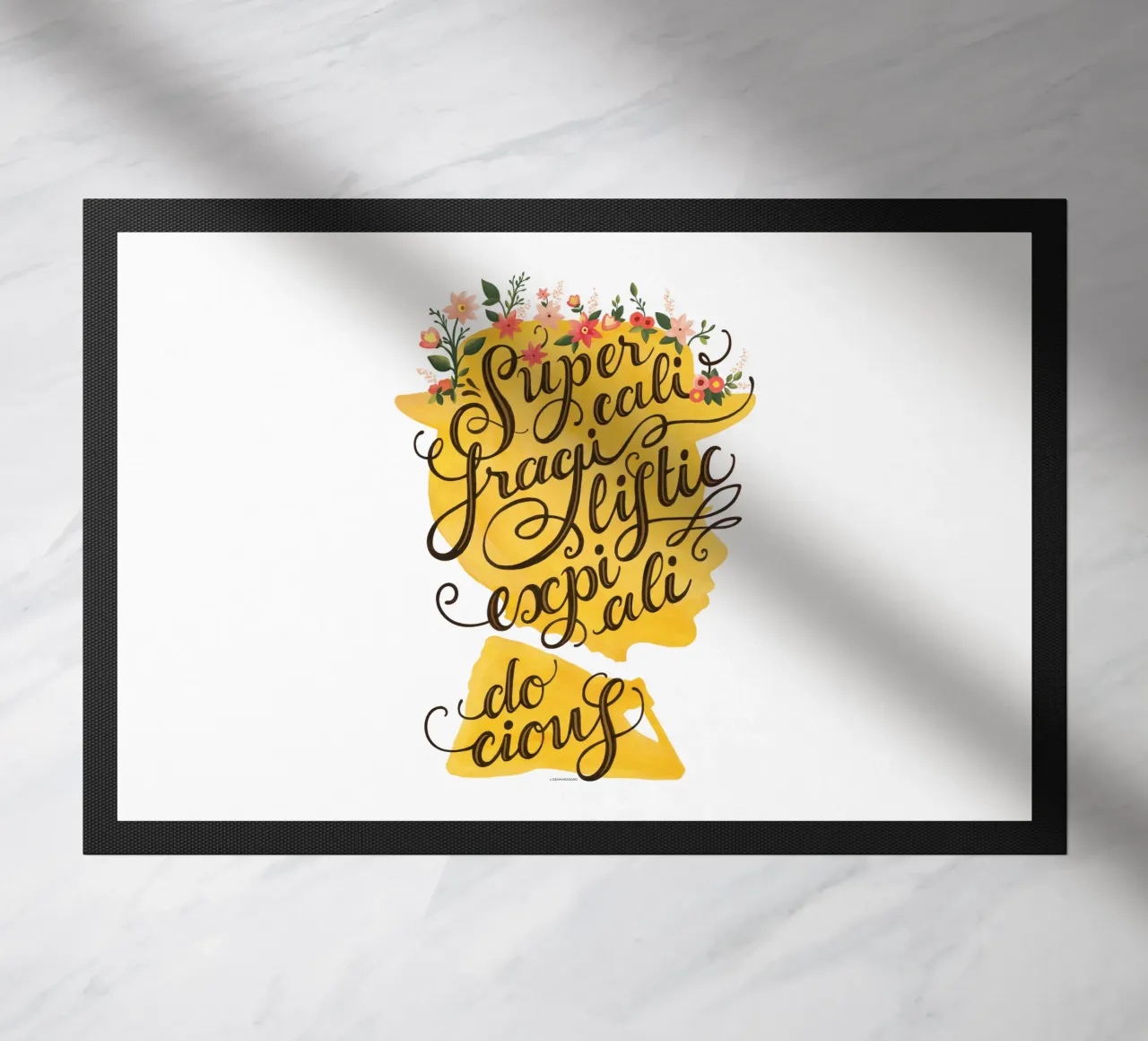 Supercalifragilisticexpialidocious - Draw Me A Song Project doormat by Nour Tohme