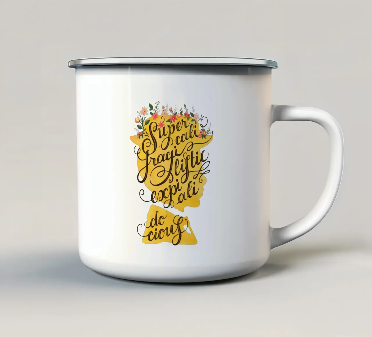 Supercalifragilisticexpialidocious - Draw Me A Song Project mug en émail de Nour Tohme