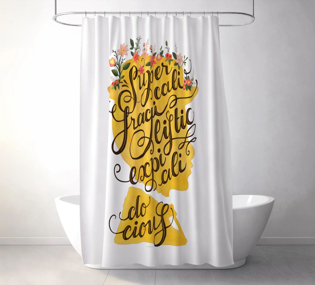 Supercalifragilisticexpialidocious - Draw Me A Song Project shower curtain by Nour Tohme
