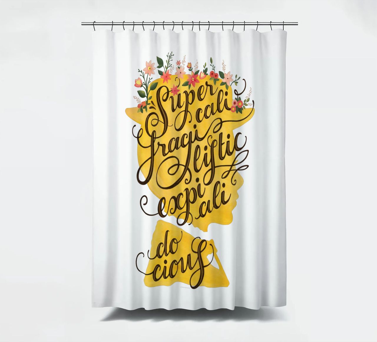 Supercalifragilisticexpialidocious - Draw Me A Song Project shower curtain by Nour Tohme