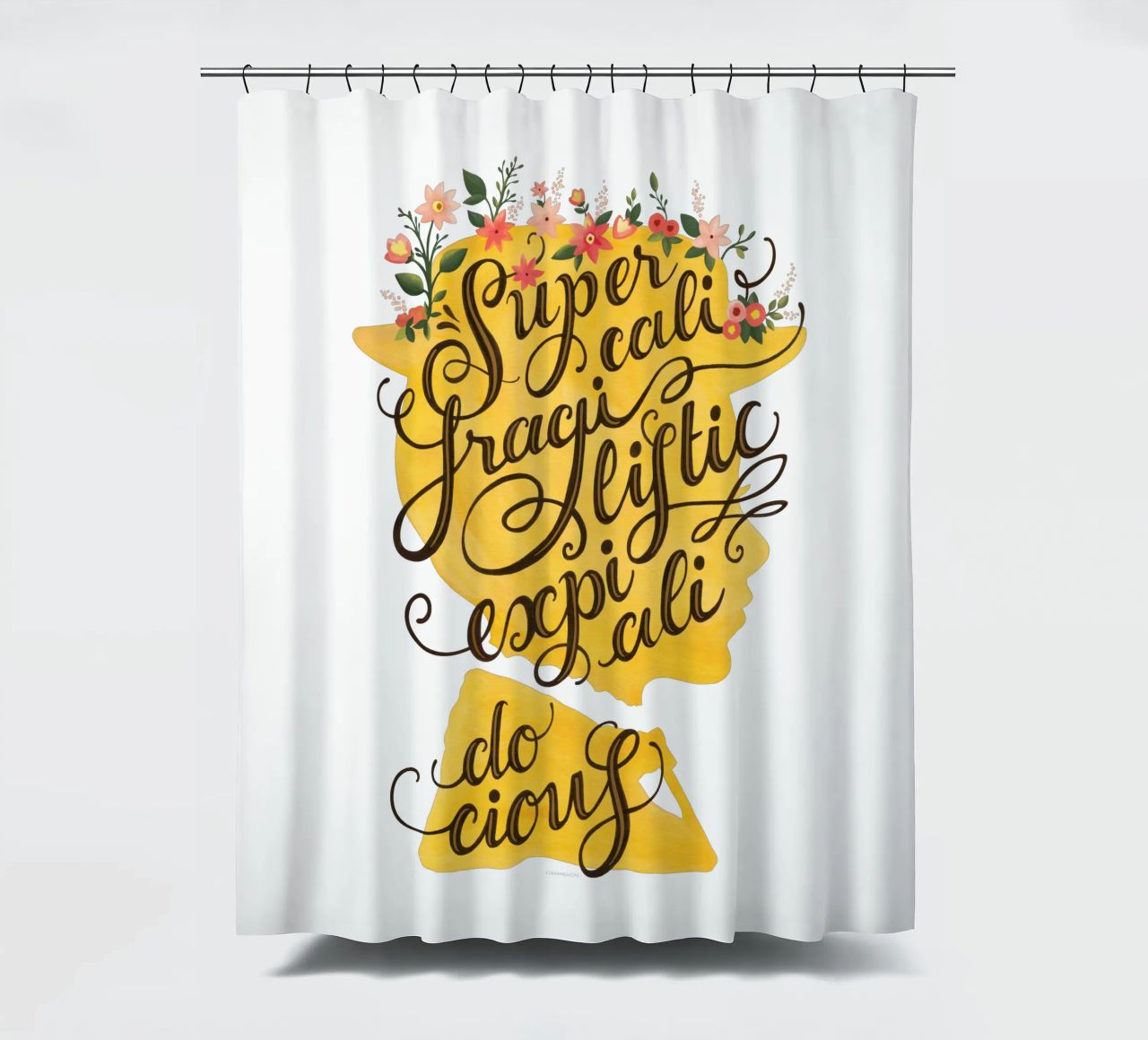 Supercalifragilisticexpialidocious - Draw Me A Song Project shower curtain by Nour Tohme