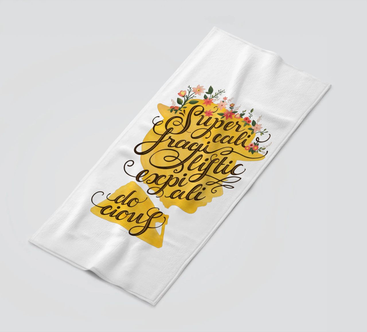 Supercalifragilisticexpialidocious - Draw Me A Song Project beach towel by Nour Tohme