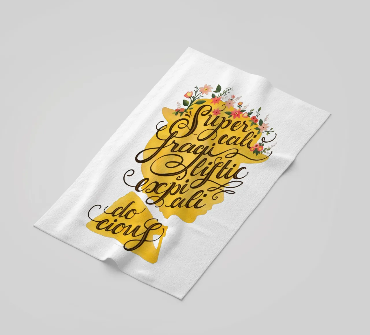 Supercalifragilisticexpialidocious - Draw Me A Song Project beach towel by Nour Tohme