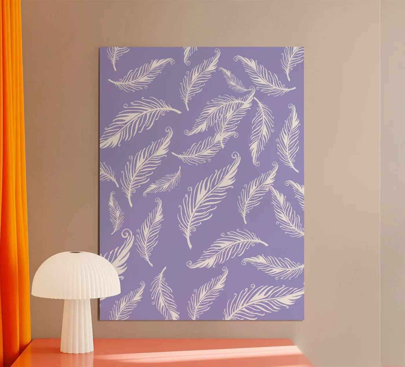 Witte vogelveren poster van PaperLine Art