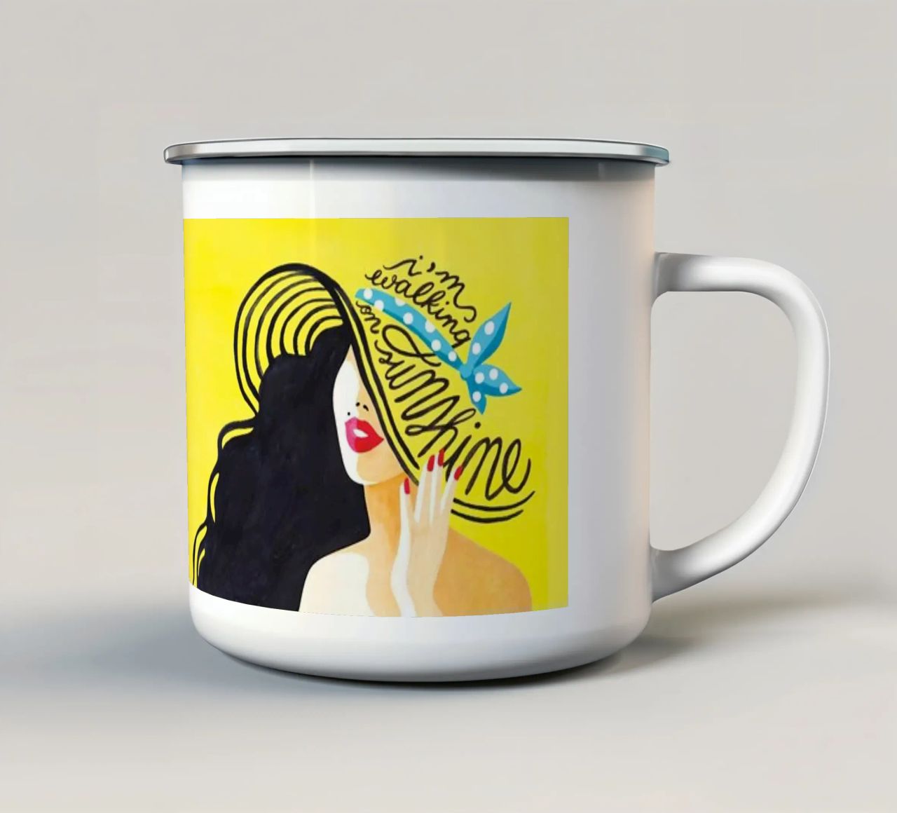 Walking on Sunshine - Draw Me A Song tazza in smalto da Nour Tohme