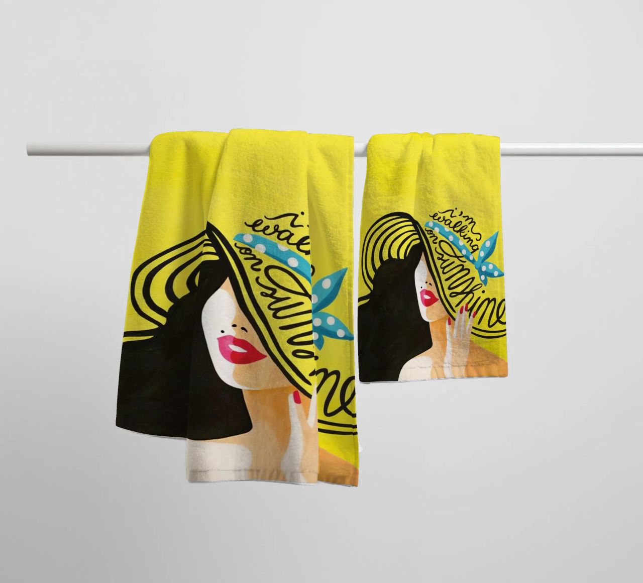 Walking on Sunshine - Draw Me A Song towel by Nour Tohme