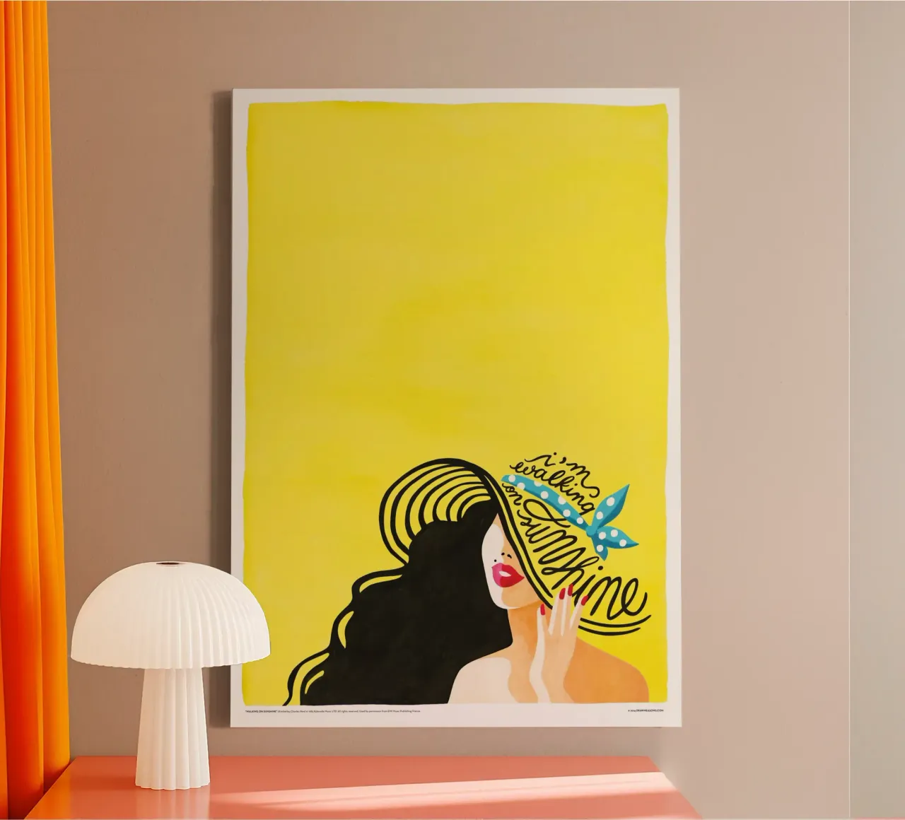 Walking on Sunshine - Draw Me A Song tela con Cornice a cassetta da Nour Tohme