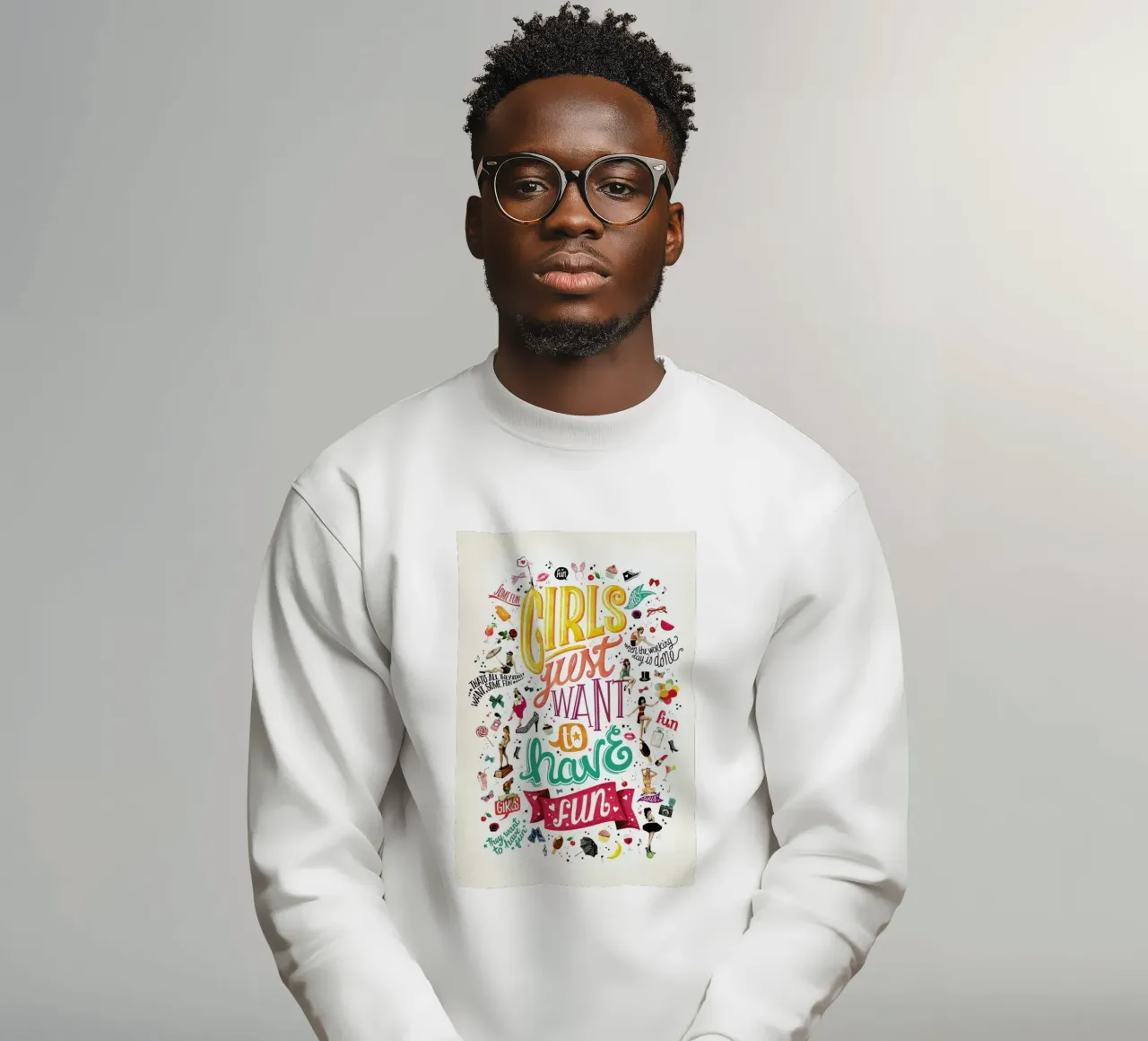 Girls Just Want to Have Fun - Draw Me A Song Project Sweatshirt von Nour Tohme