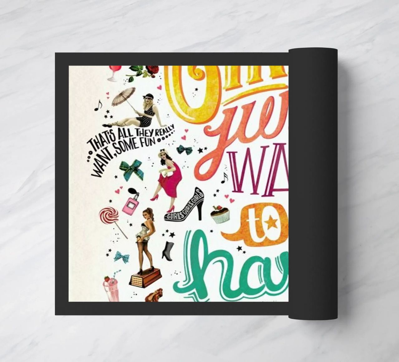 Girls Just Want to Have Fun - Draw Me A Song Project paillasson de Nour Tohme
