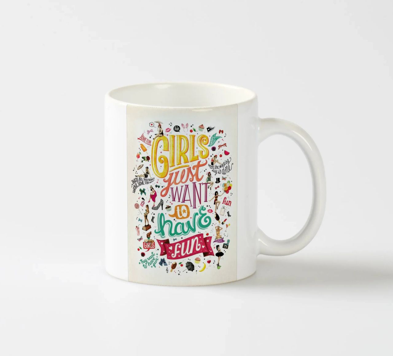 Girls Just Want to Have Fun - Draw Me A Song Project mug en céramique de Nour Tohme