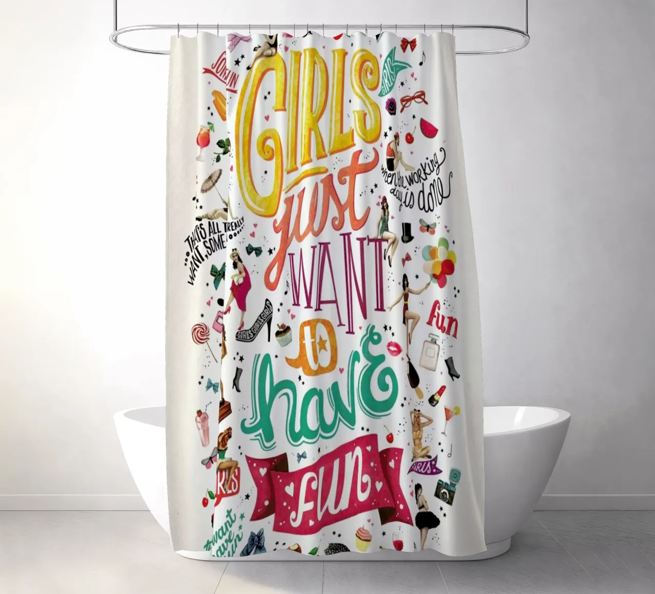 Girls Just Want to Have Fun - Draw Me A Song Project tenda da doccia da Nour Tohme