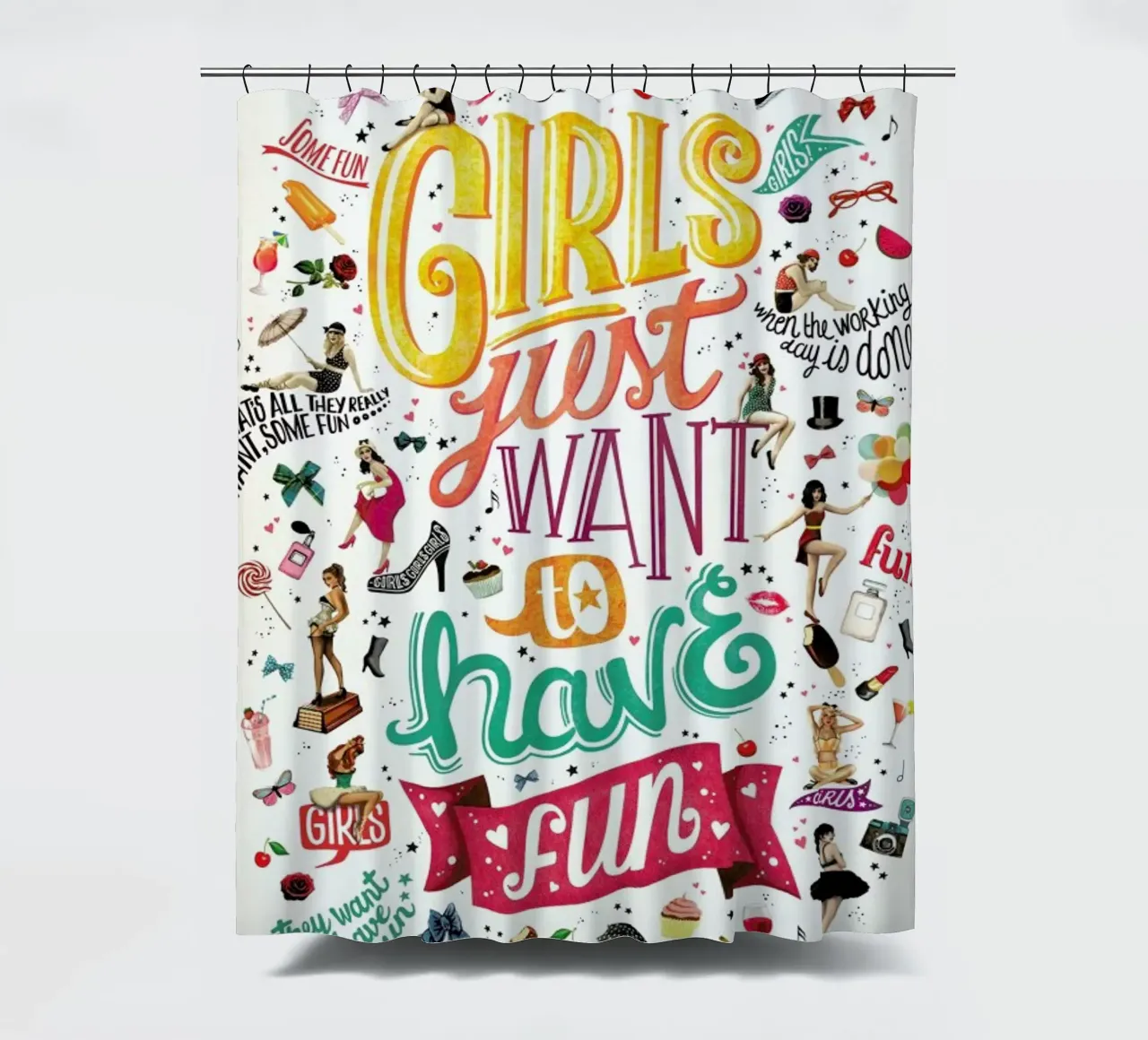 Girls Just Want to Have Fun - Draw Me A Song Project tenda da doccia da Nour Tohme