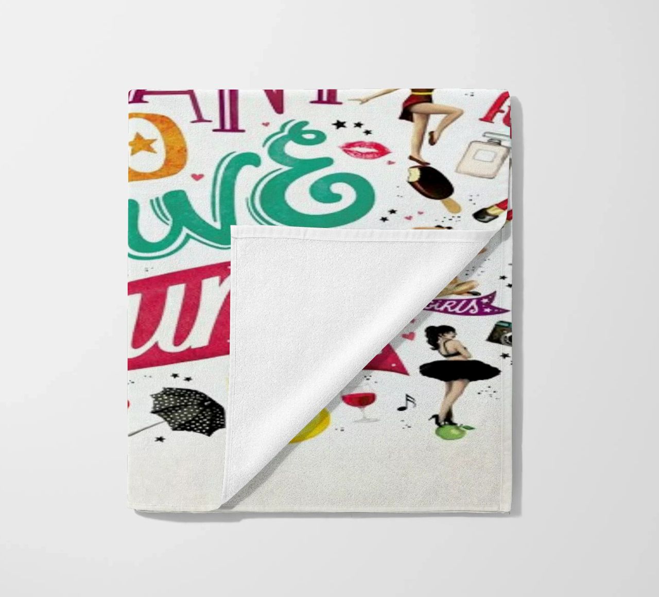 Girls Just Want to Have Fun - Draw Me A Song Project beach towel by Nour Tohme