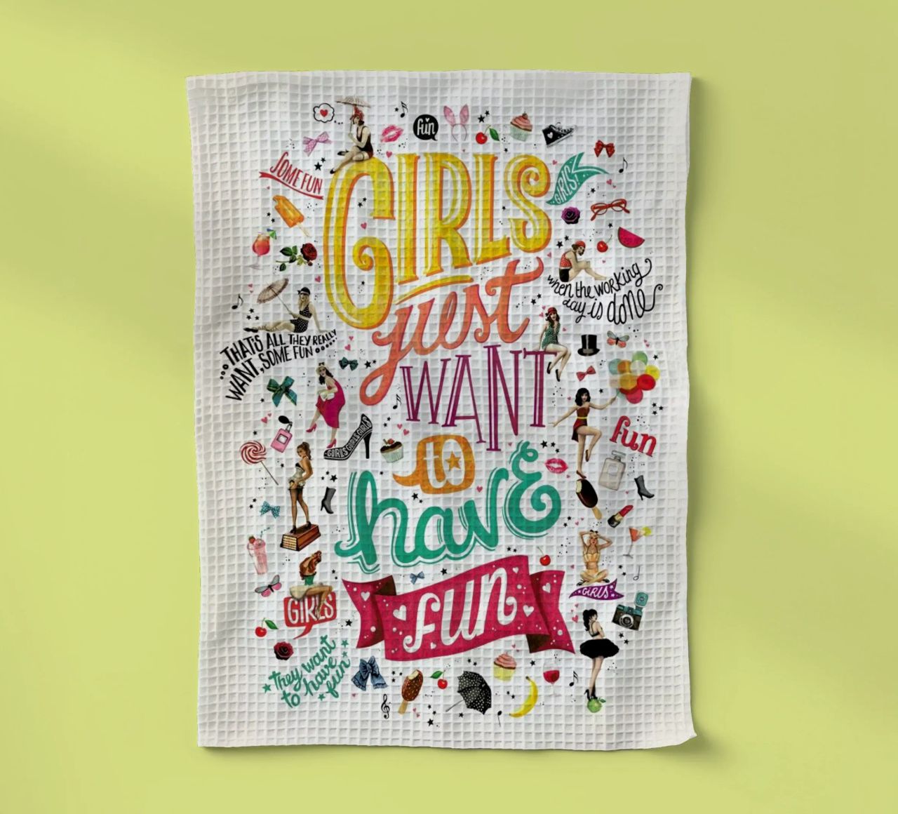Girls Just Want to Have Fun - Draw Me A Song Project torchon de Nour Tohme