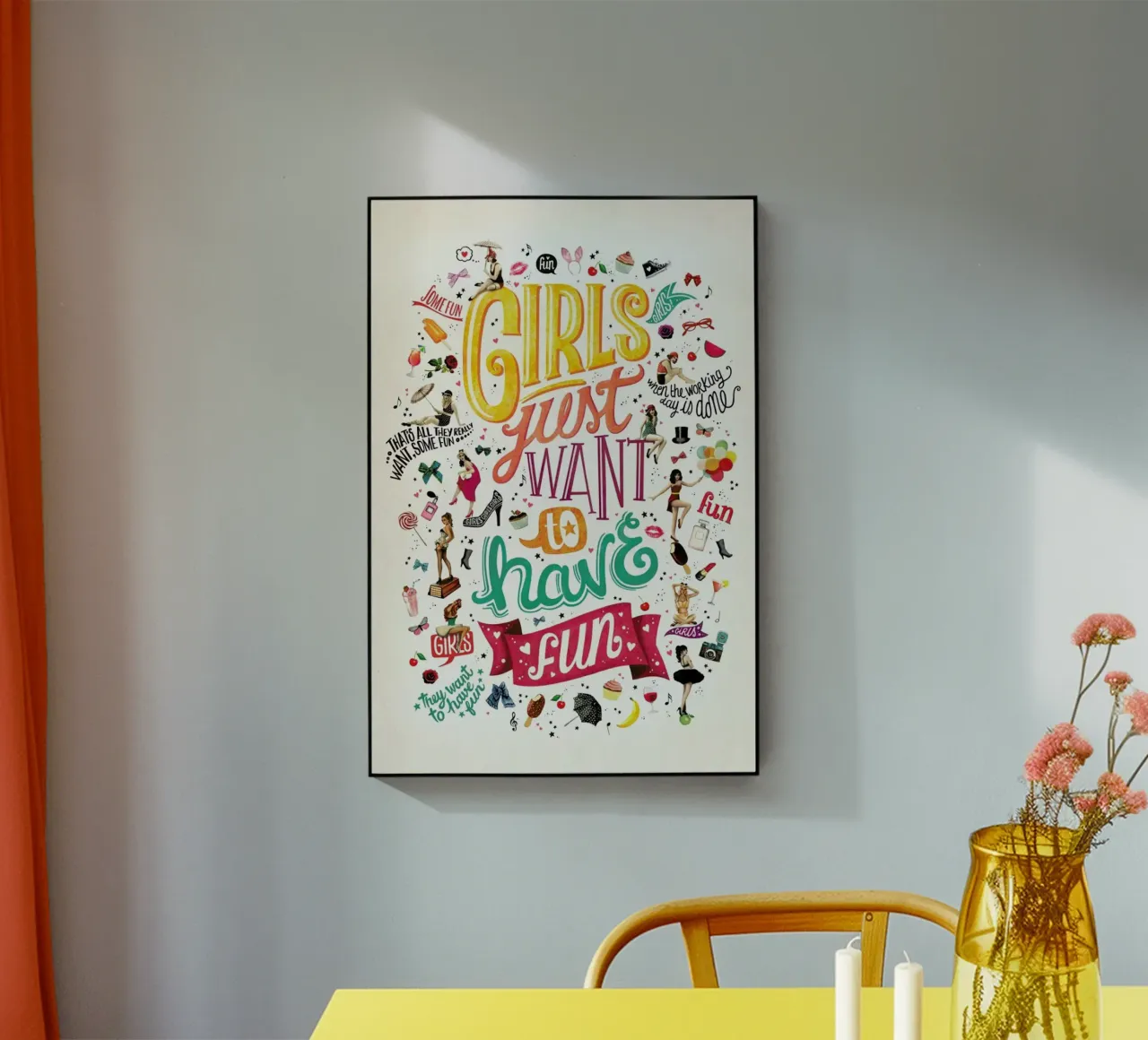 Girls Just Want to Have Fun - Draw Me A Song Project plexiglass da Nour Tohme