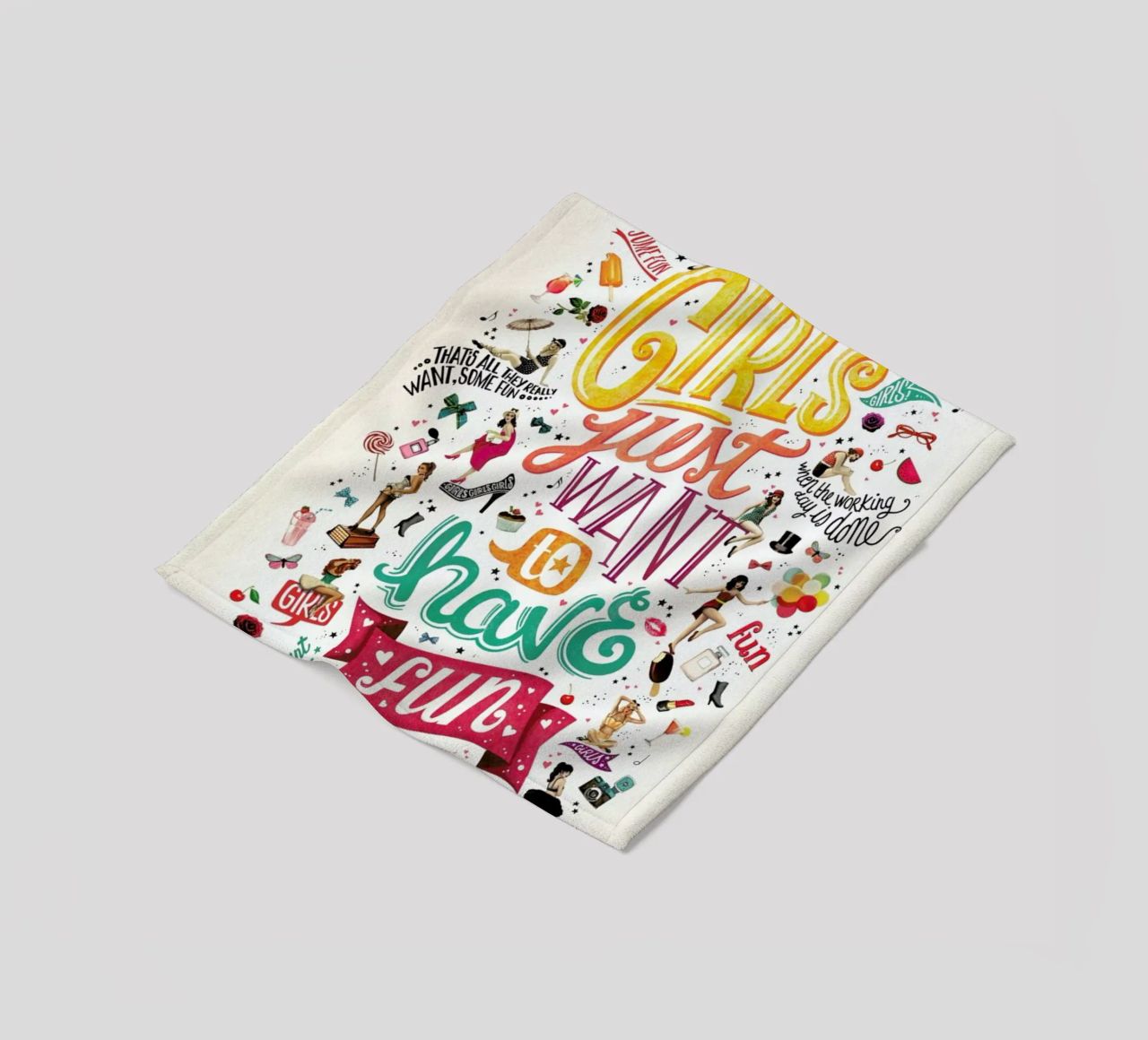 Girls Just Want to Have Fun - Draw Me A Song Project fleece blanket by Nour Tohme