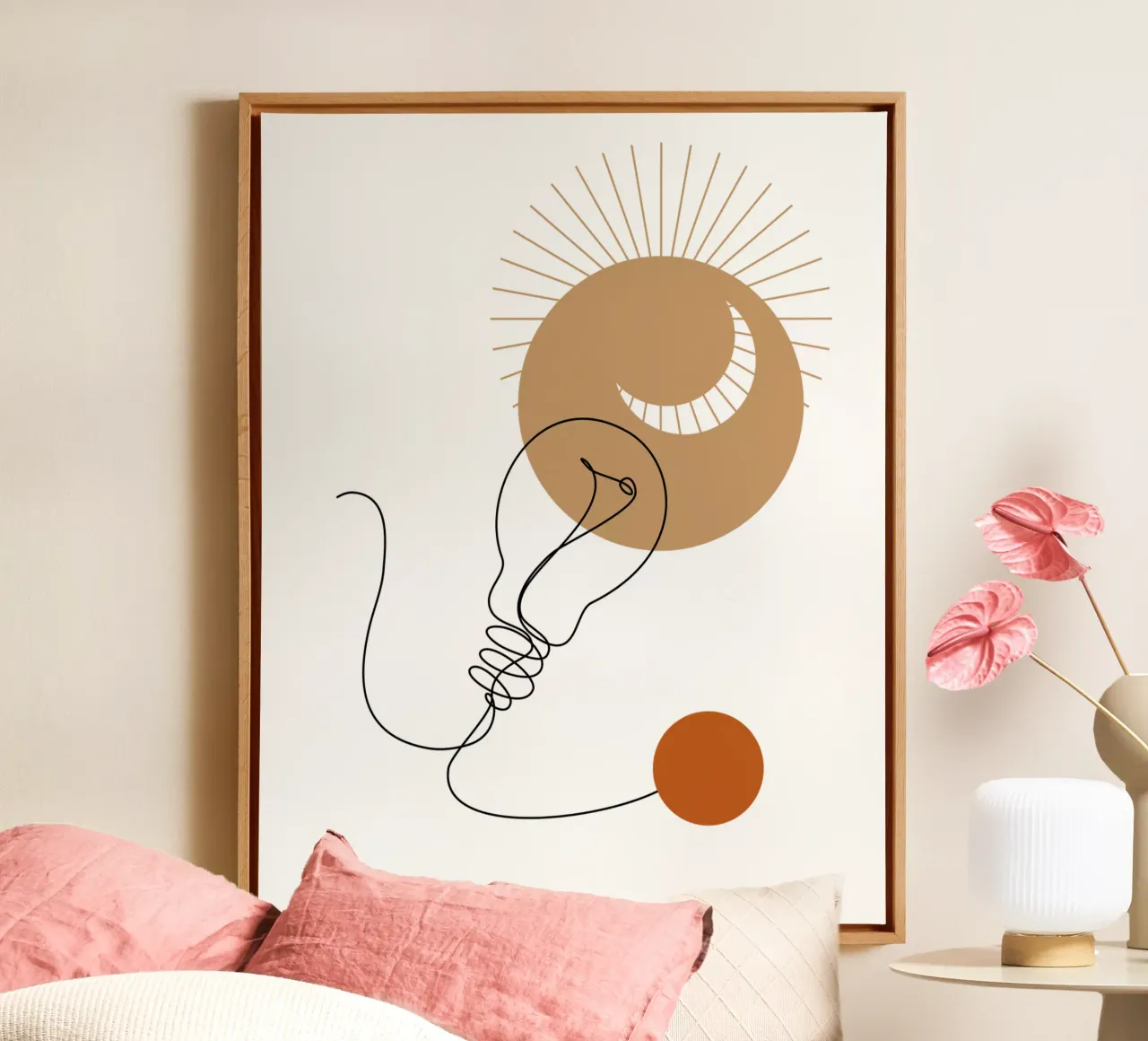 Lampada minimalista tela con Cornice a cassetta da YSV MINIMALIST