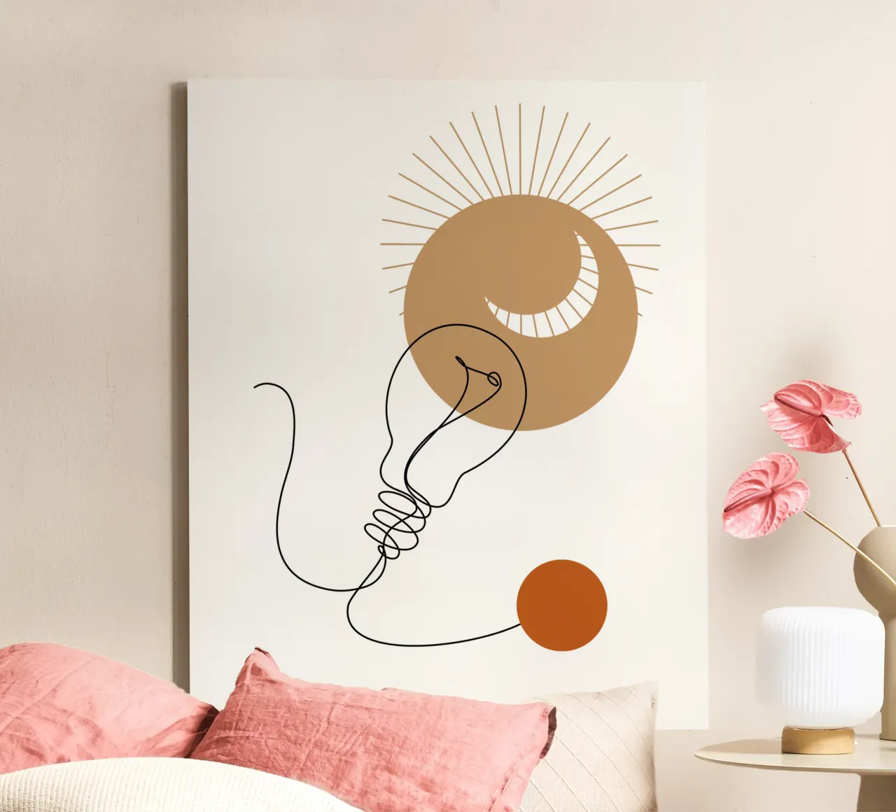 Lampada minimalista tela con Cornice a cassetta da YSV MINIMALIST
