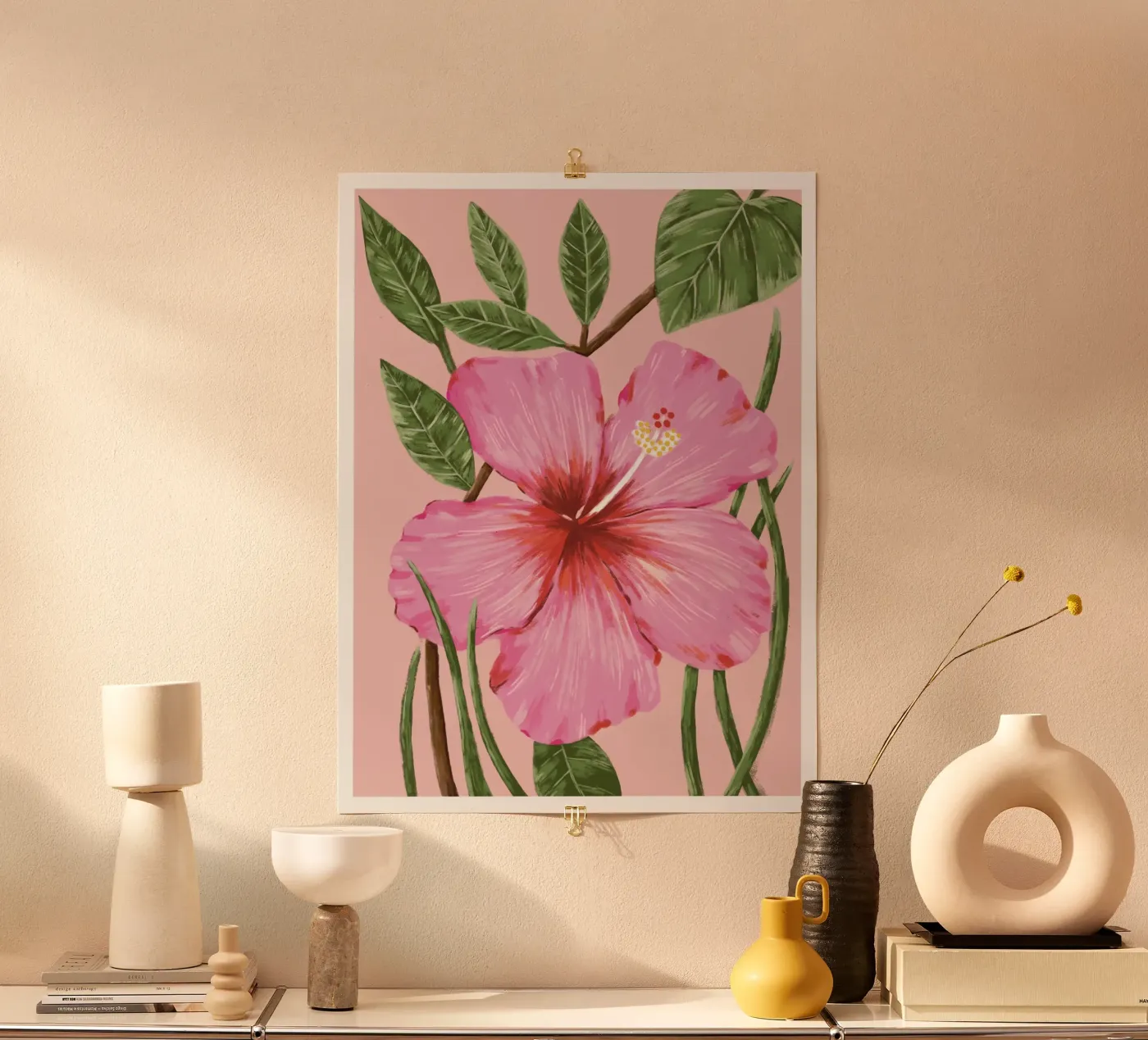 Hibiscus kunstdruk poster van dafnedesignstudio