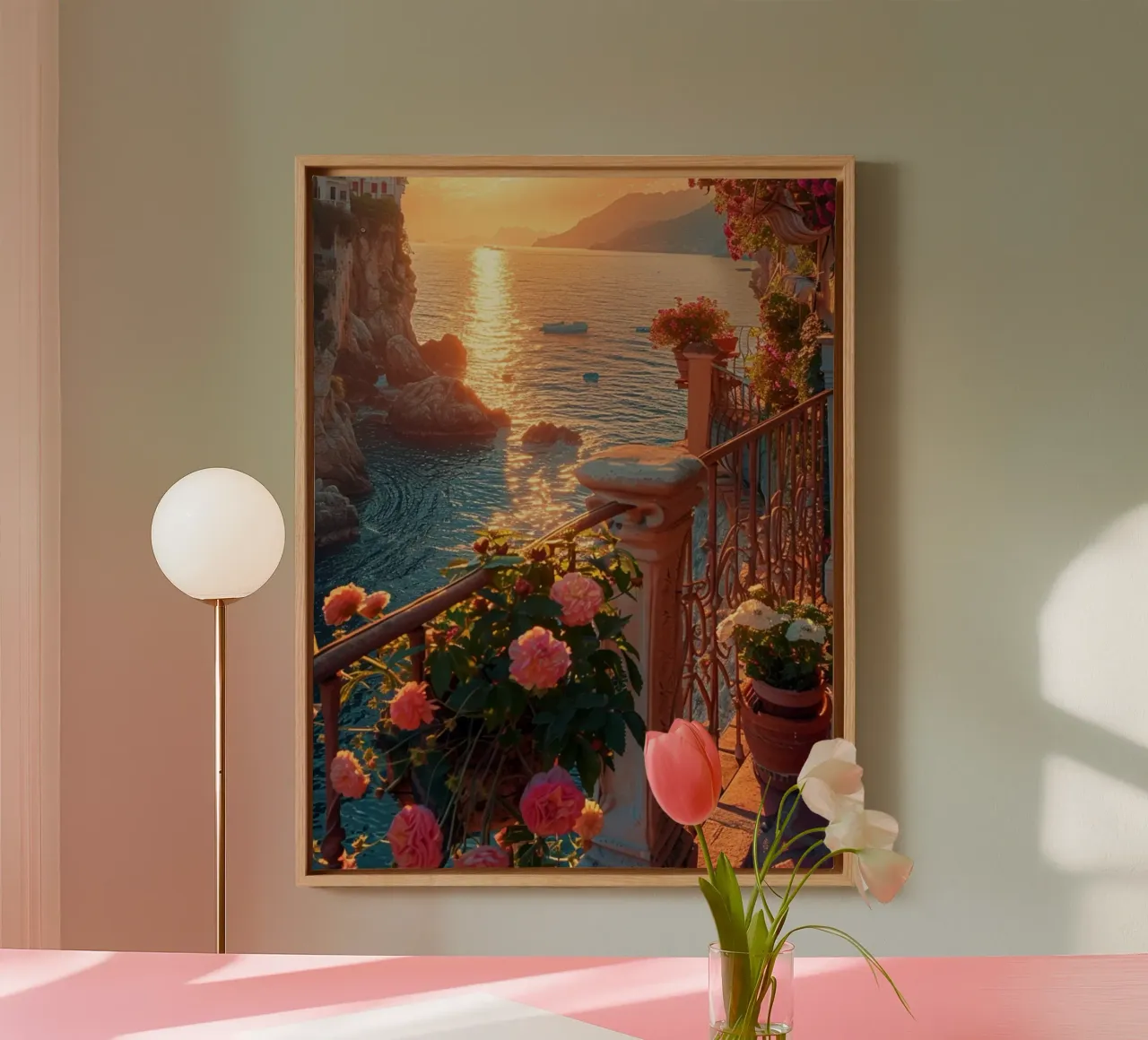 Sunset tela con Cornice a cassetta da Artsy Bessy