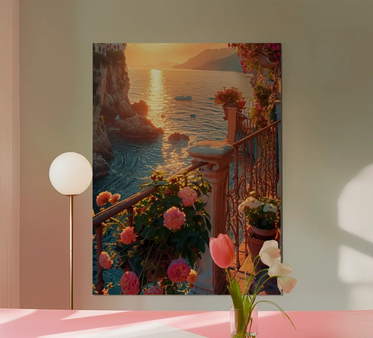 Sunset poster con telaio in legno da Artsy Bessy