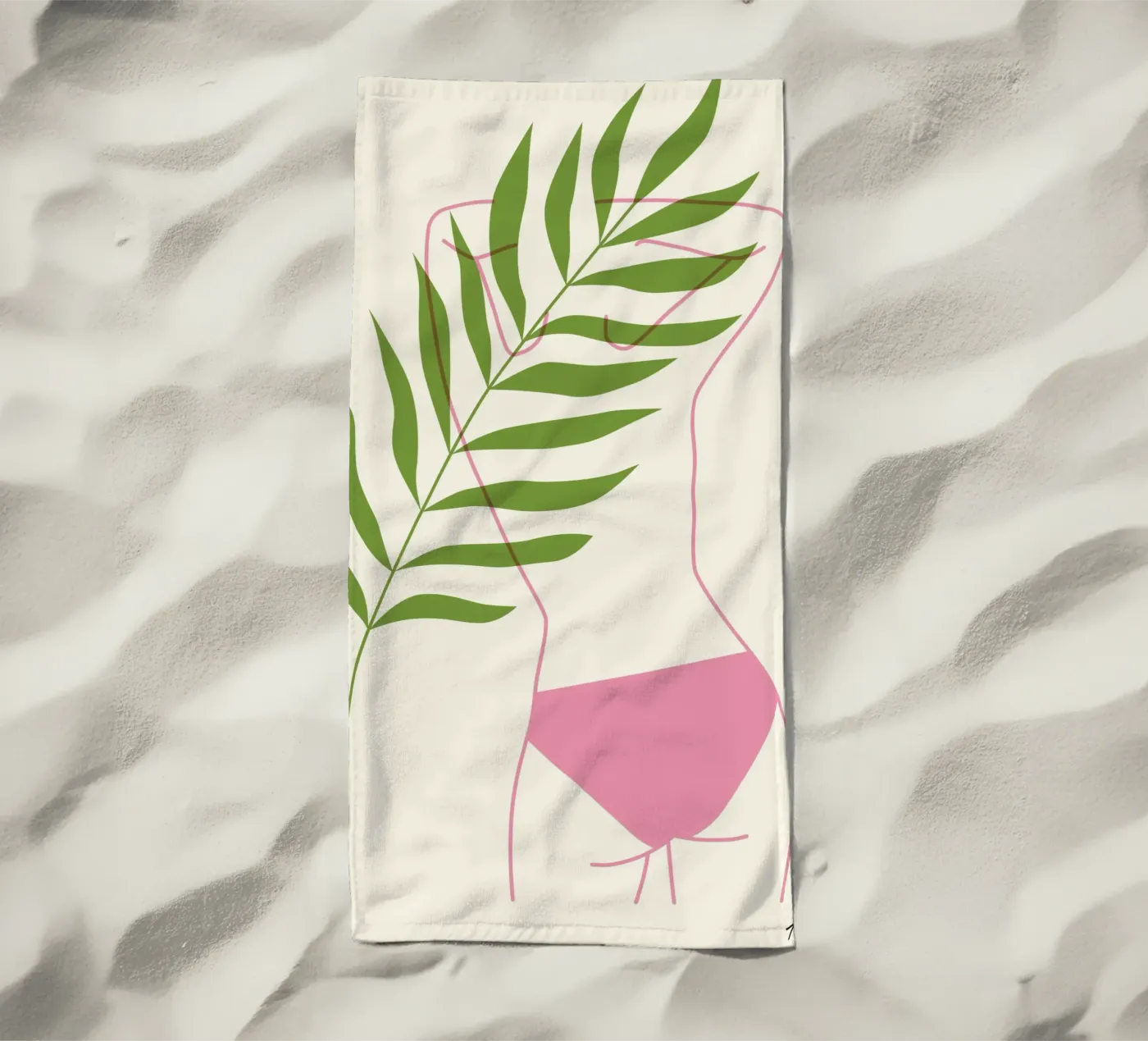 Green & Pink Lady strandhanddoek van Tamsen Design