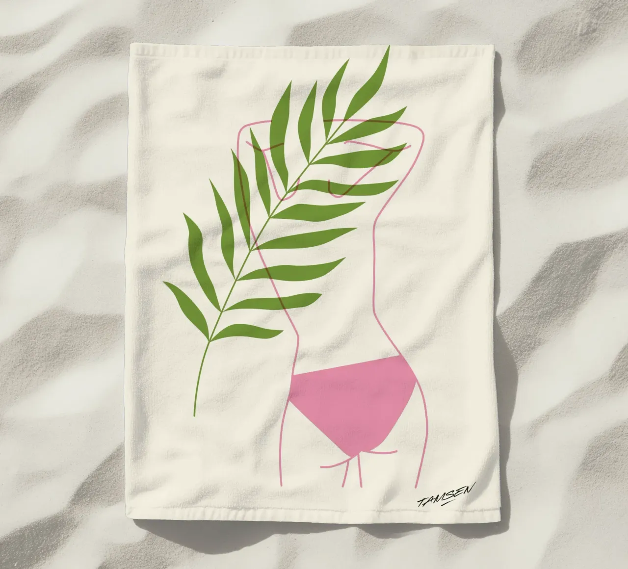 Rosa e verde telo mare da Tamsen Design