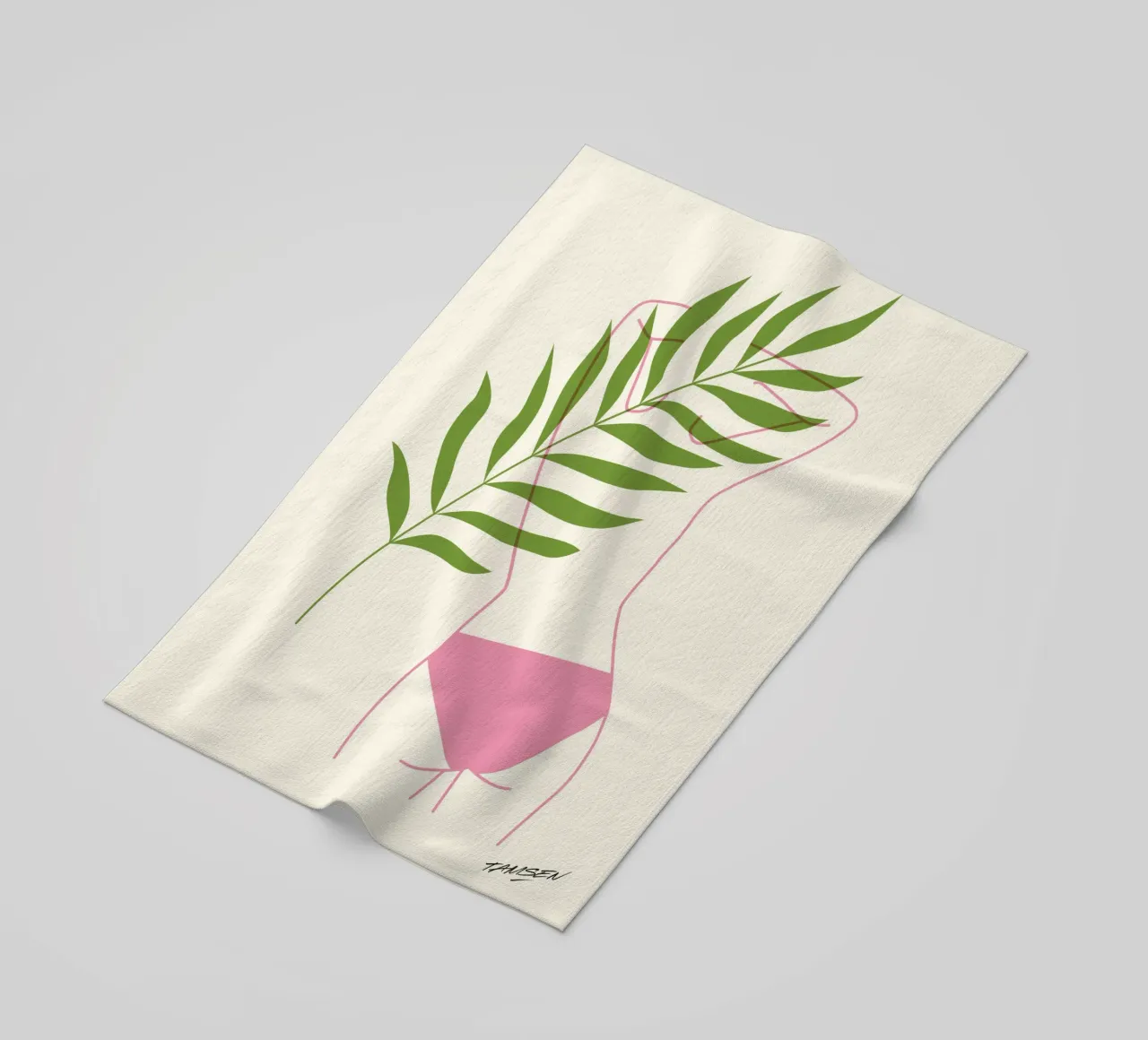 Rosa e verde telo mare da Tamsen Design