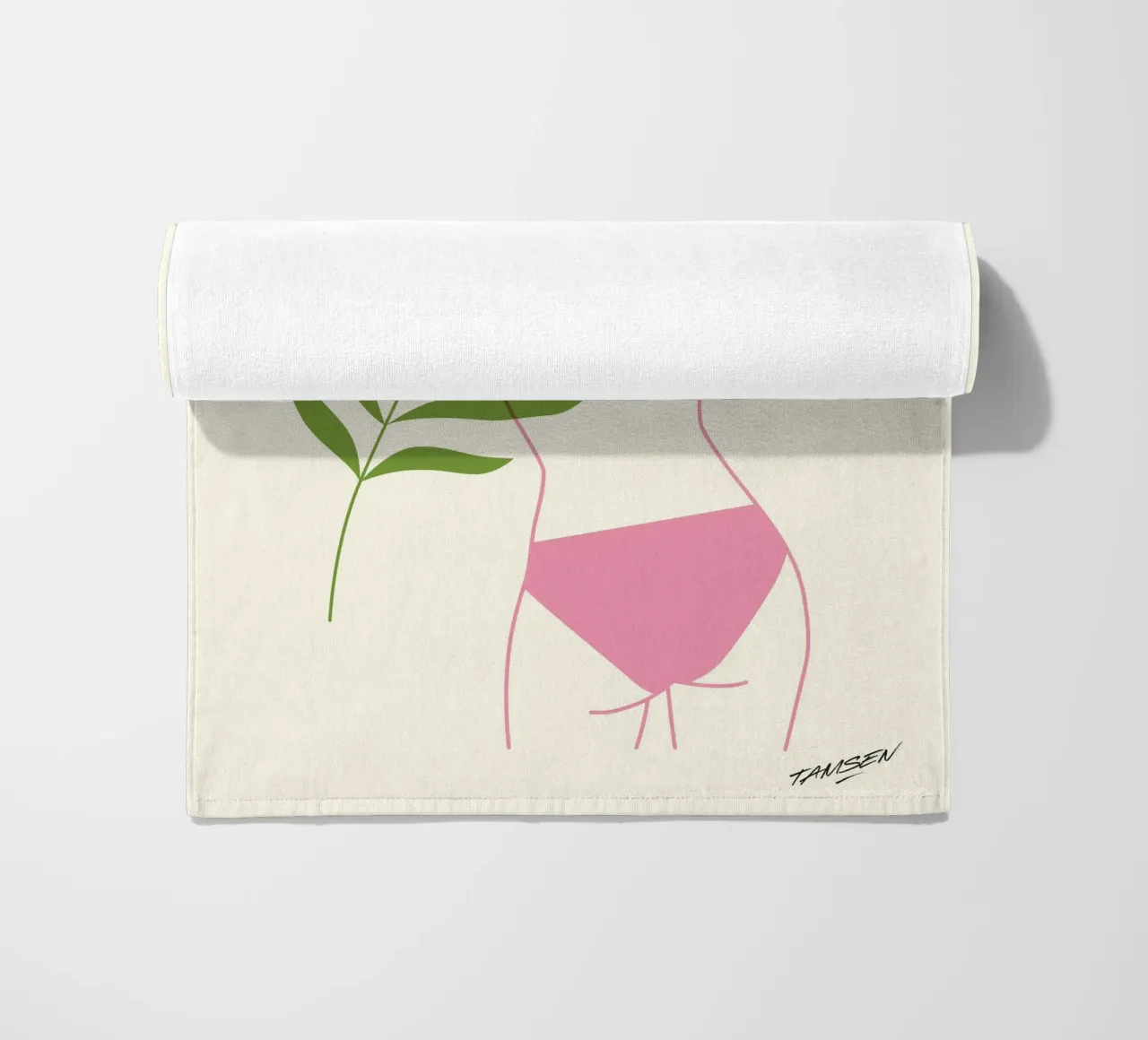 Rosa e verde telo mare da Tamsen Design