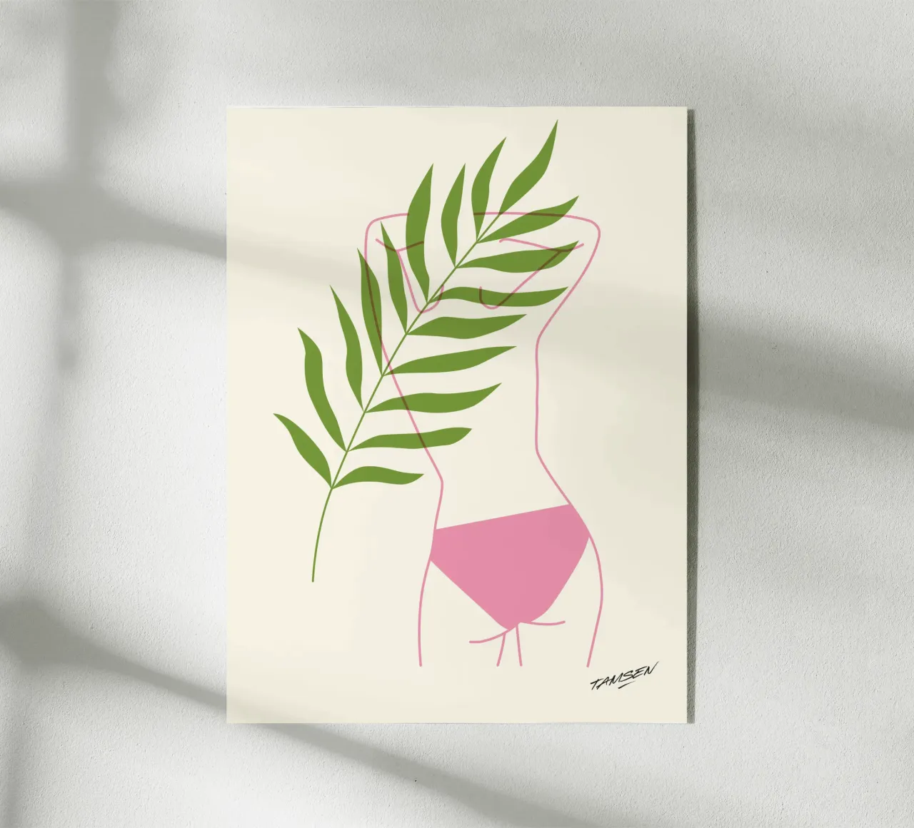 Roze & Groen acryl van Tamsen Design