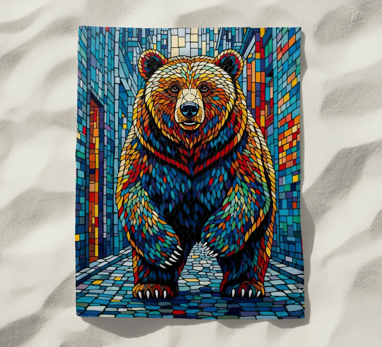 MIGHTY STRIDE beach towel by ArtPlane