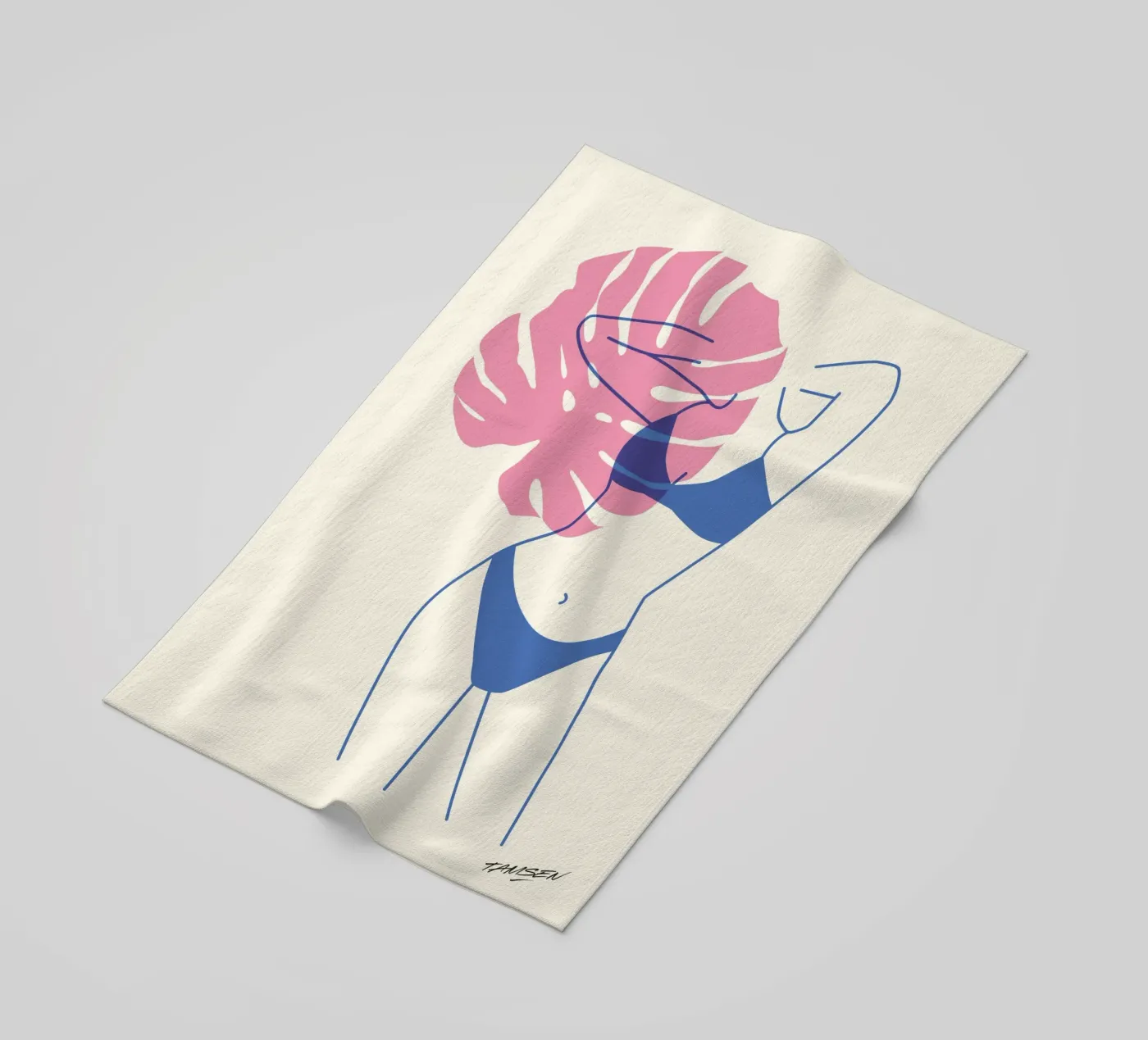 Femme rose et bleue serviette de plage de Tamsen Design