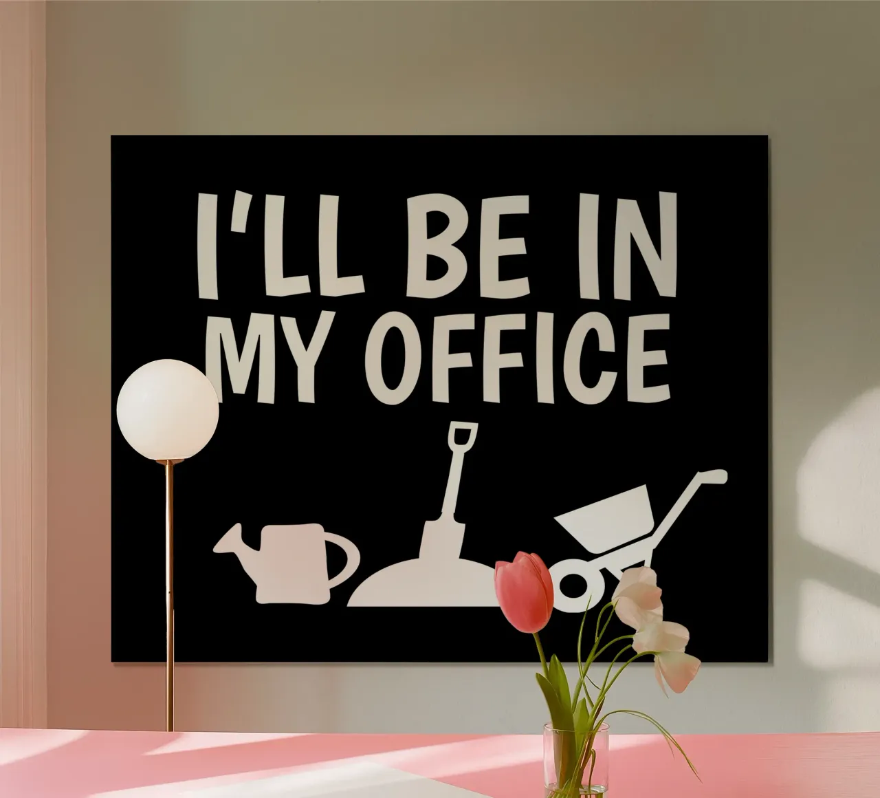 I'll be in my garden office poster con telaio in alluminio da mygreenvalue