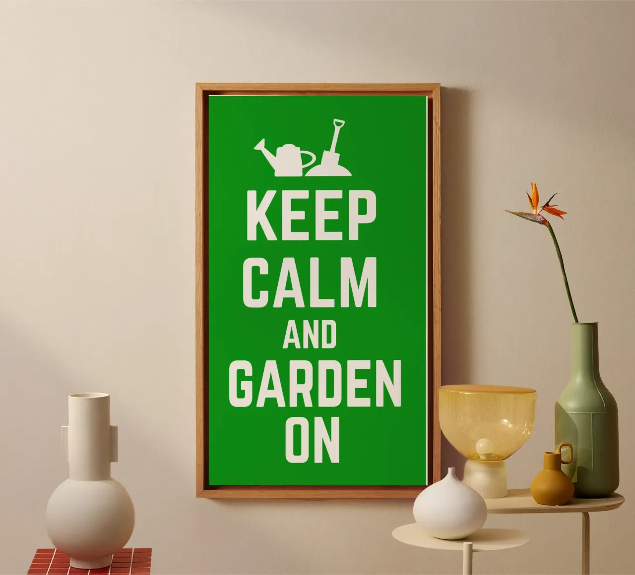 Keep calm and garden on tela con Cornice a cassetta da mygreenvalue