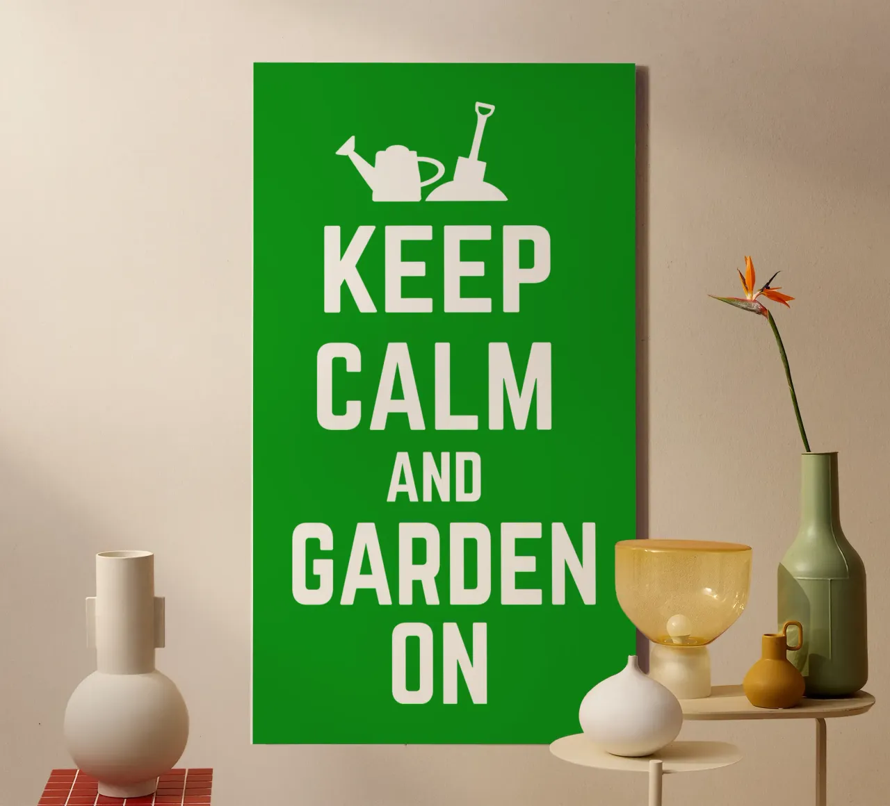 Keep calm and garden on tela con Cornice a cassetta da mygreenvalue