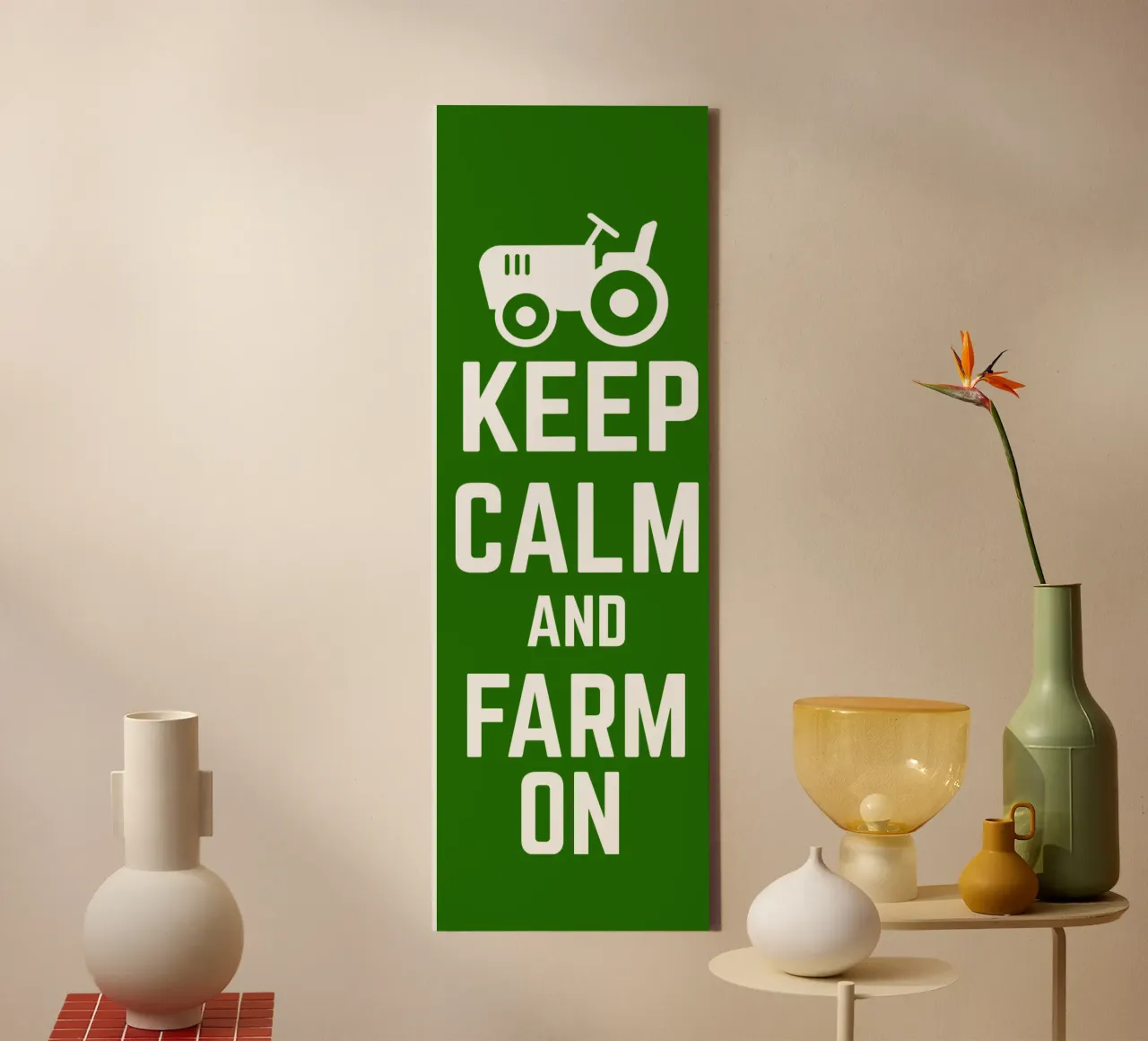 Keep calm and farm on canvas by mygreenvalue