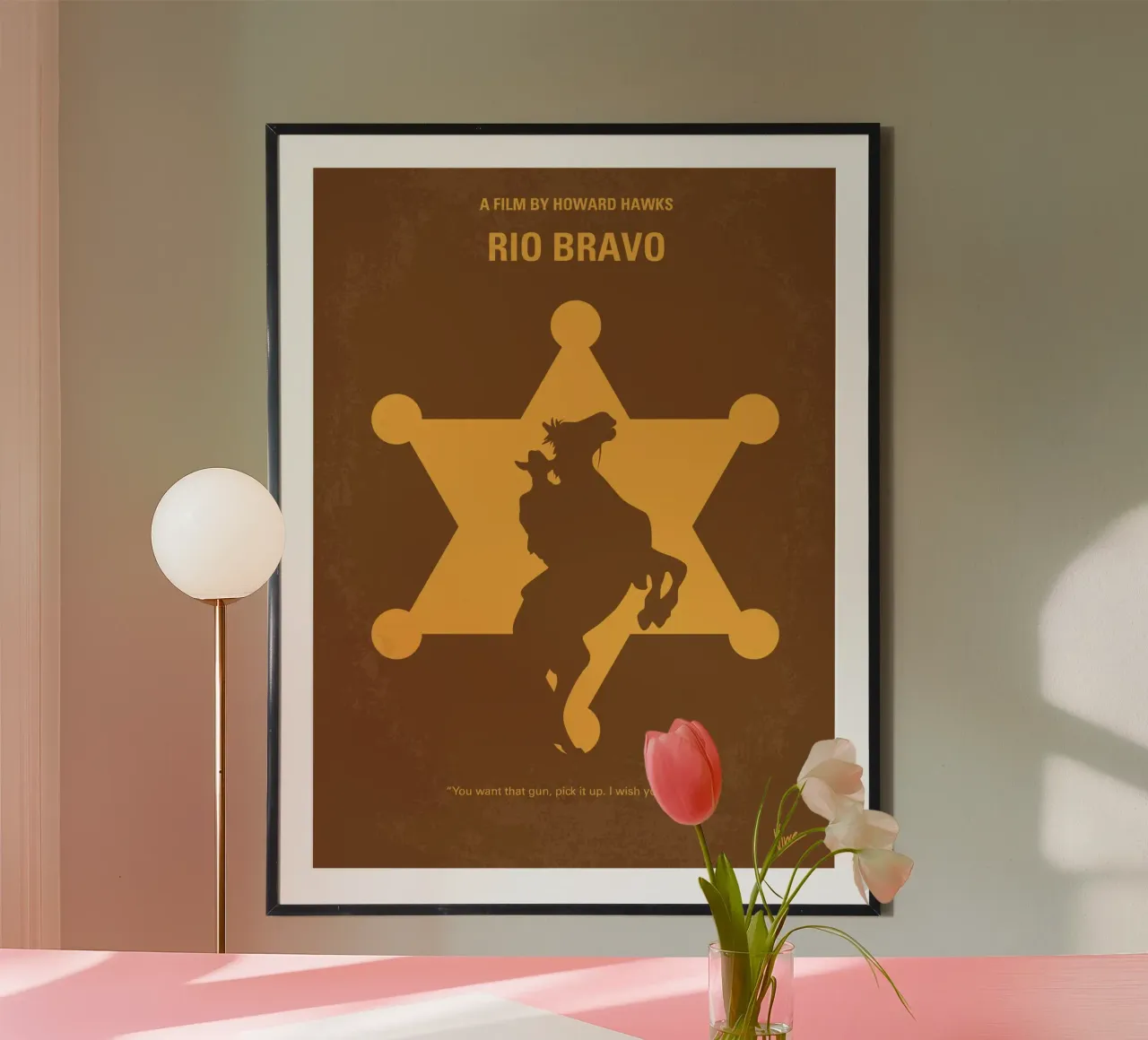 No322 My Rio Bravo minimal movie poster poster met aluminium frame van Chungkong