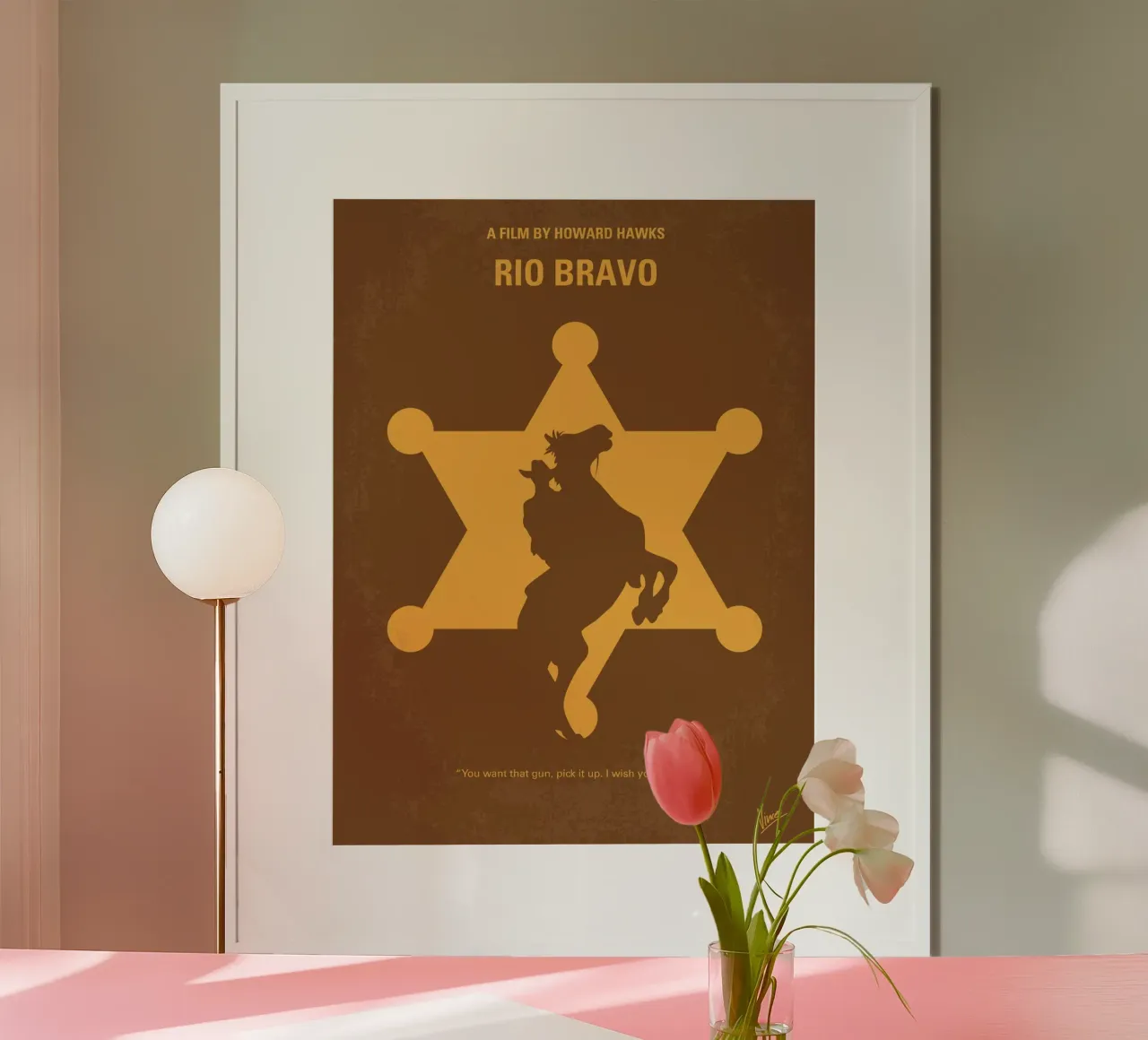No322 My Rio Bravo minimal movie poster poster met aluminium frame van Chungkong